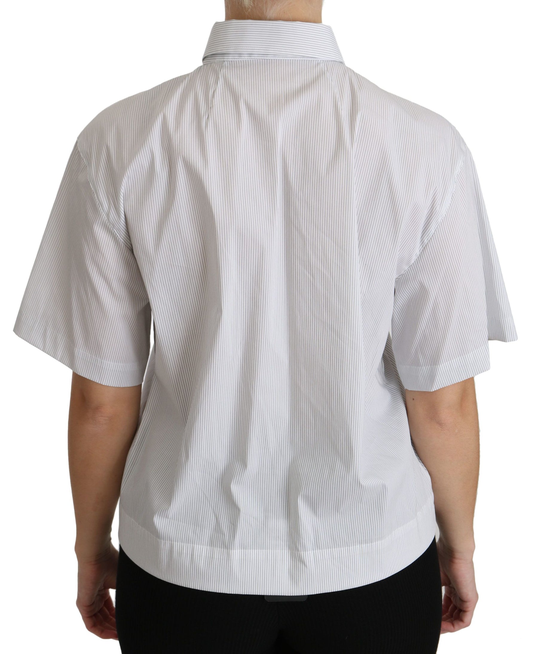 Dolce & Gabbana White Collared Short Sleeve Polo Shirt Top | Regal Royce