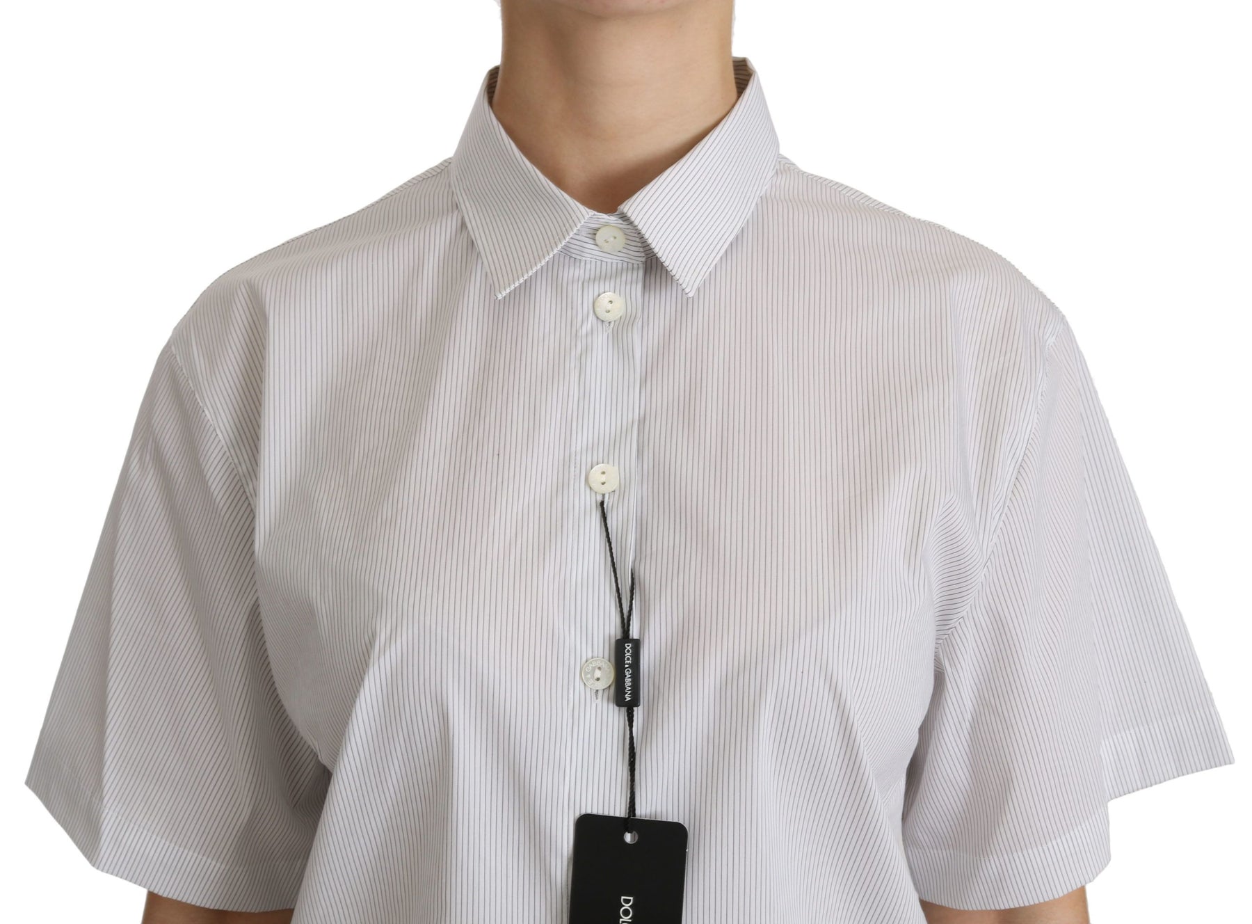 Dolce & Gabbana White Collared Short Sleeve Polo Shirt Top | Regal Royce