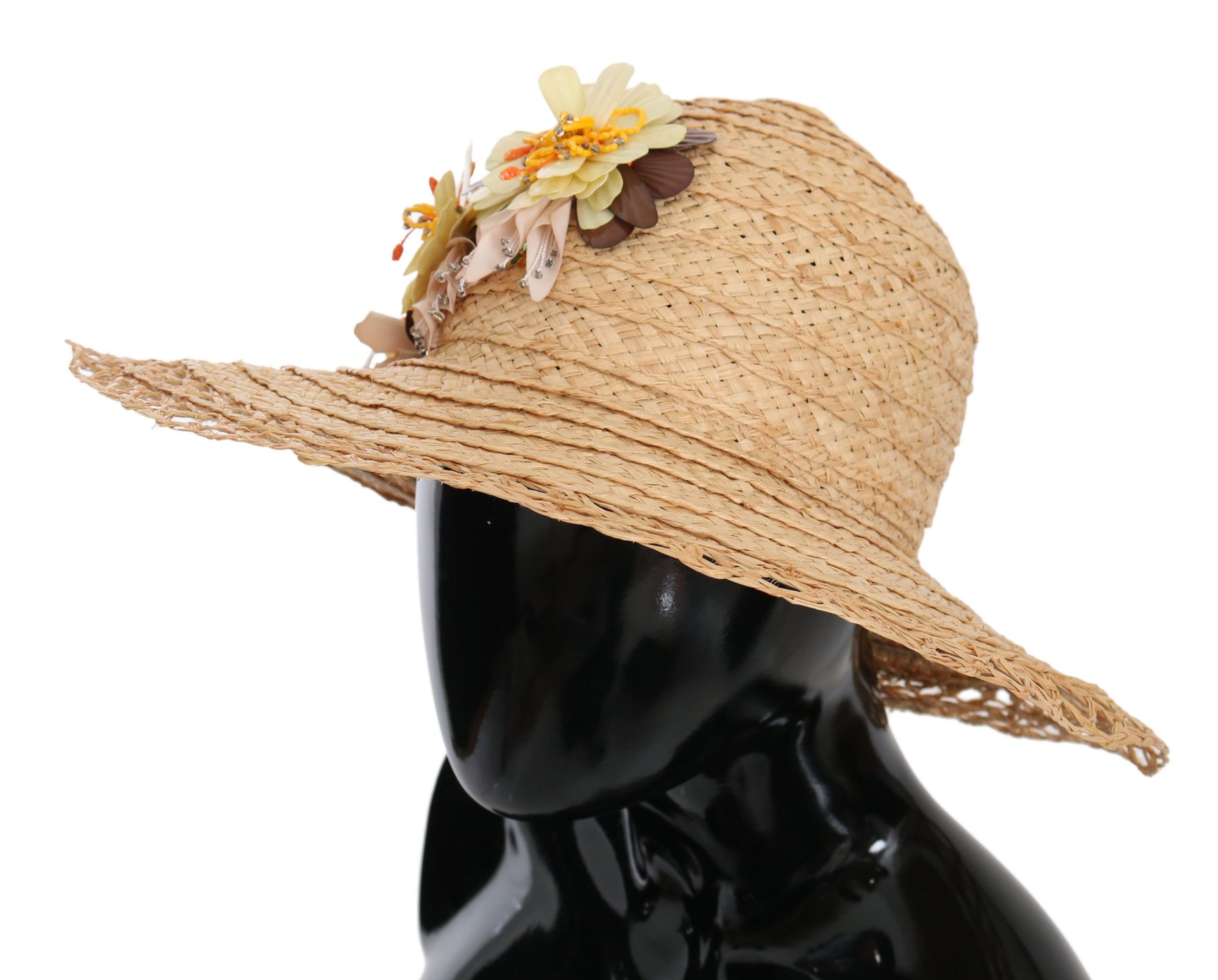 Dolce & Gabbana Beige Wide Brim Floral Bucket Capello Hat | Regal Royce
