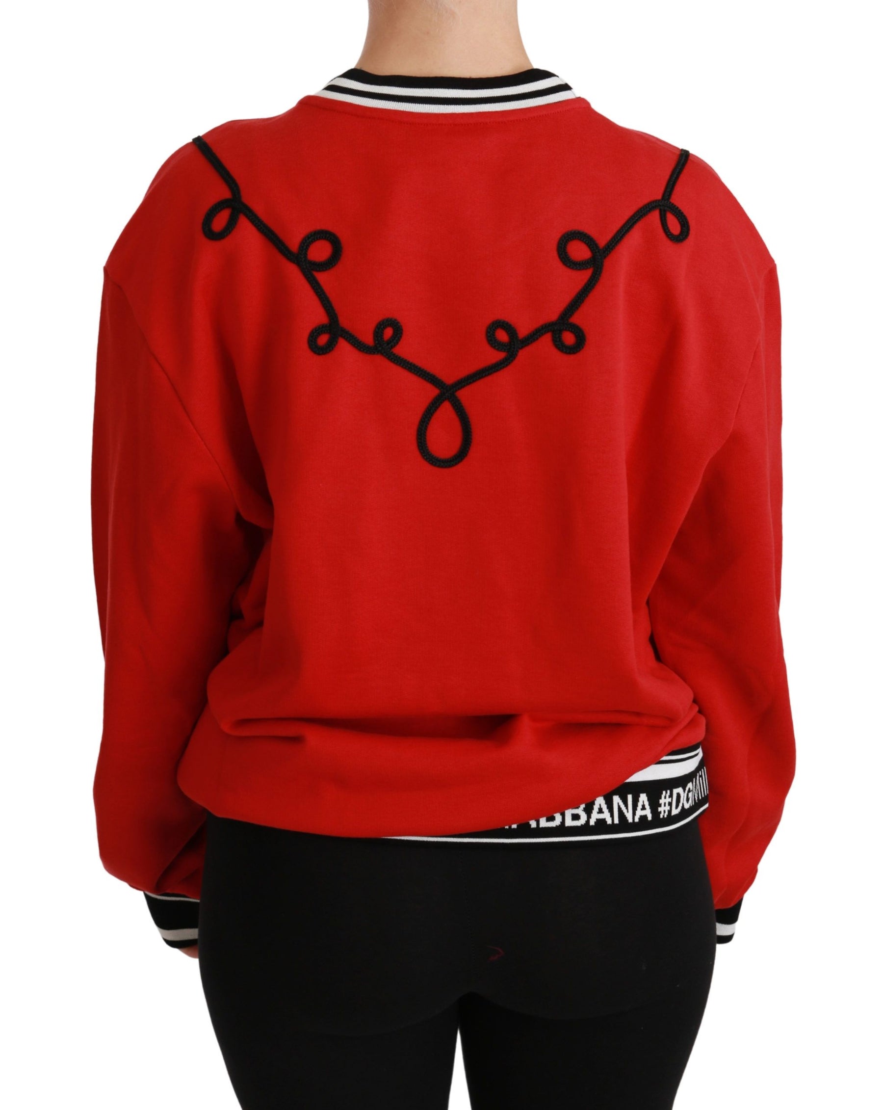 Dolce & Gabbana Red Queen Sequined Love Pullover Sweater | Regal Royce