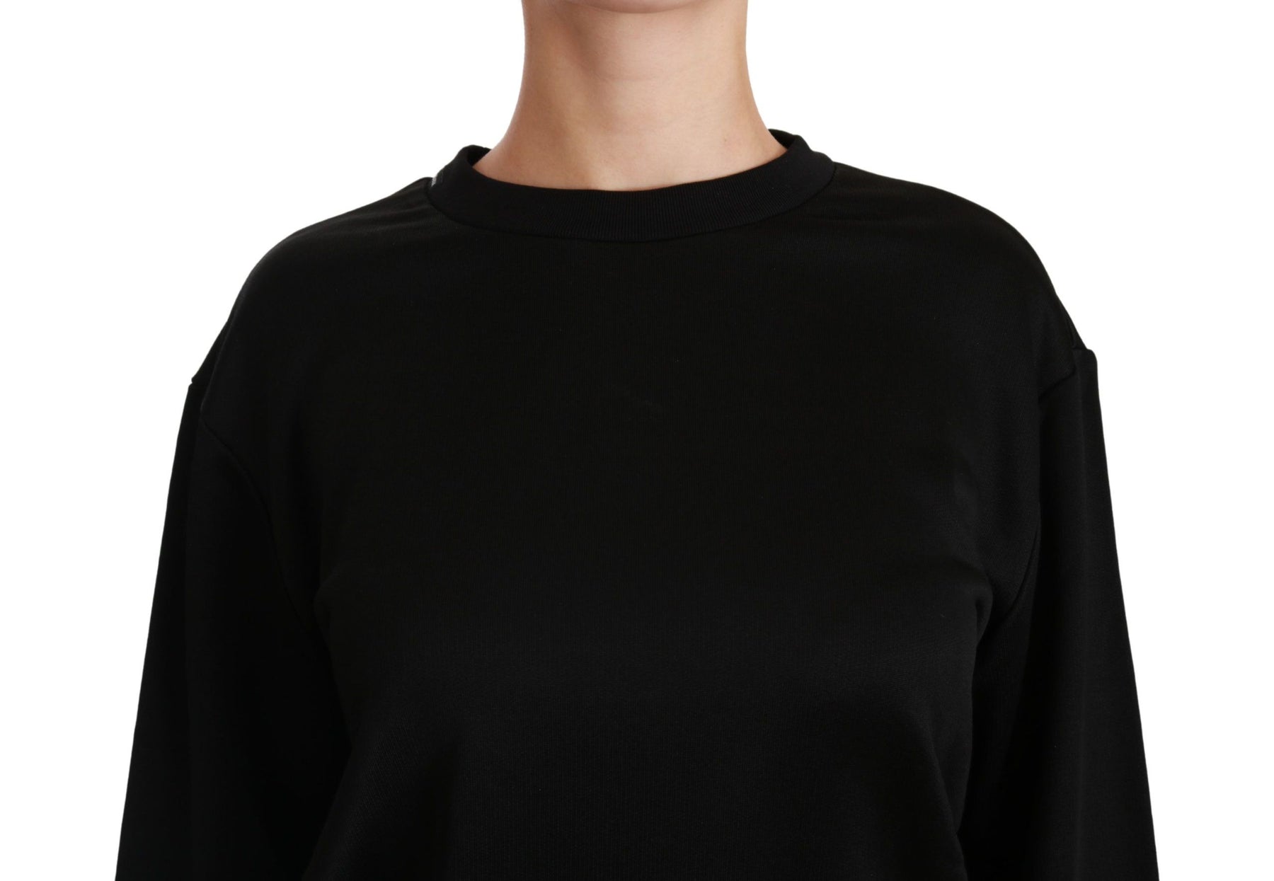 Dolce & Gabbana Black Cotton Crewneck Pullover Sweater | Regal Royce