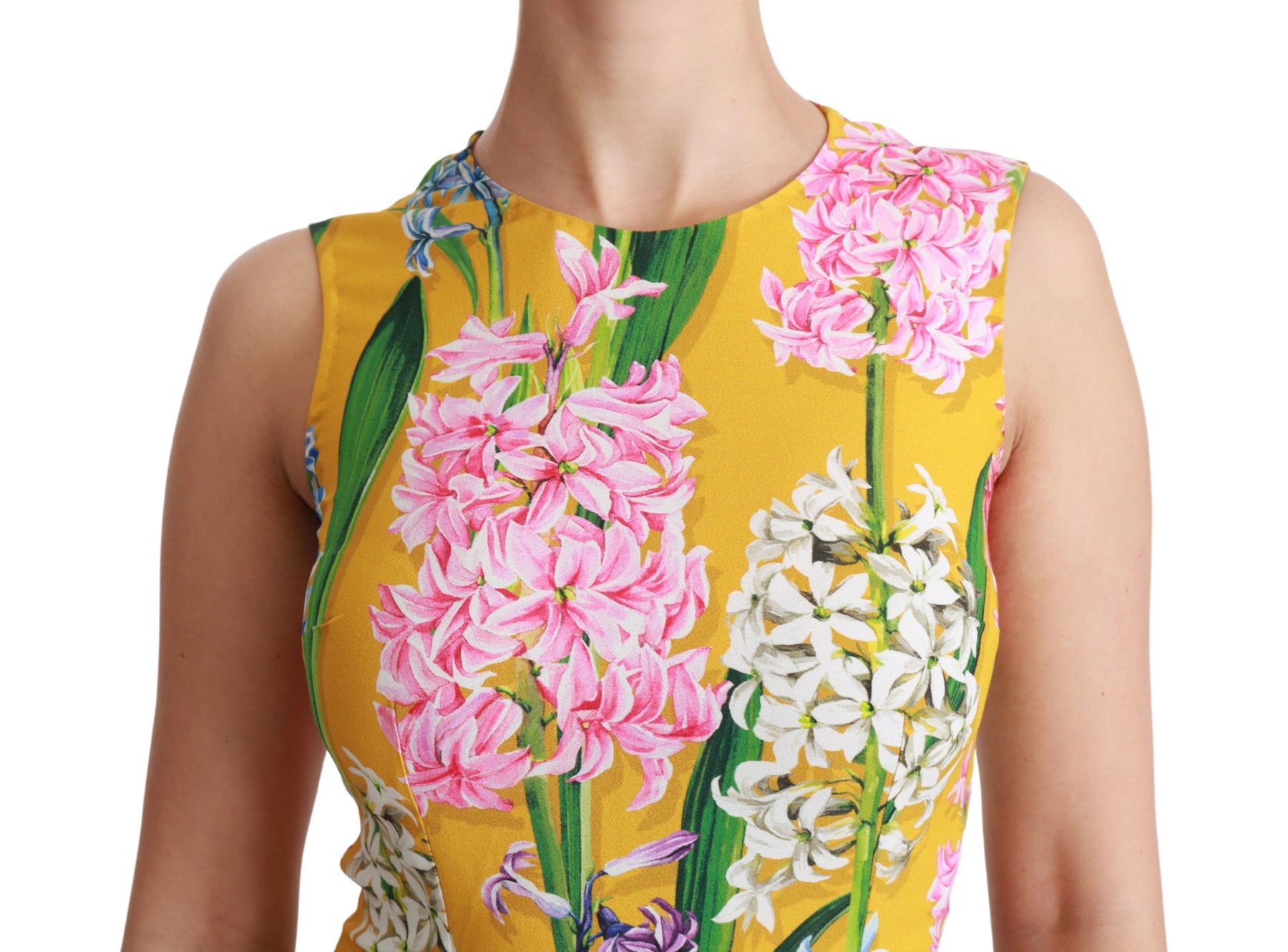 Dolce & Gabbana Yellow Floral Stretch Top Tank Blouse | Regal Royce