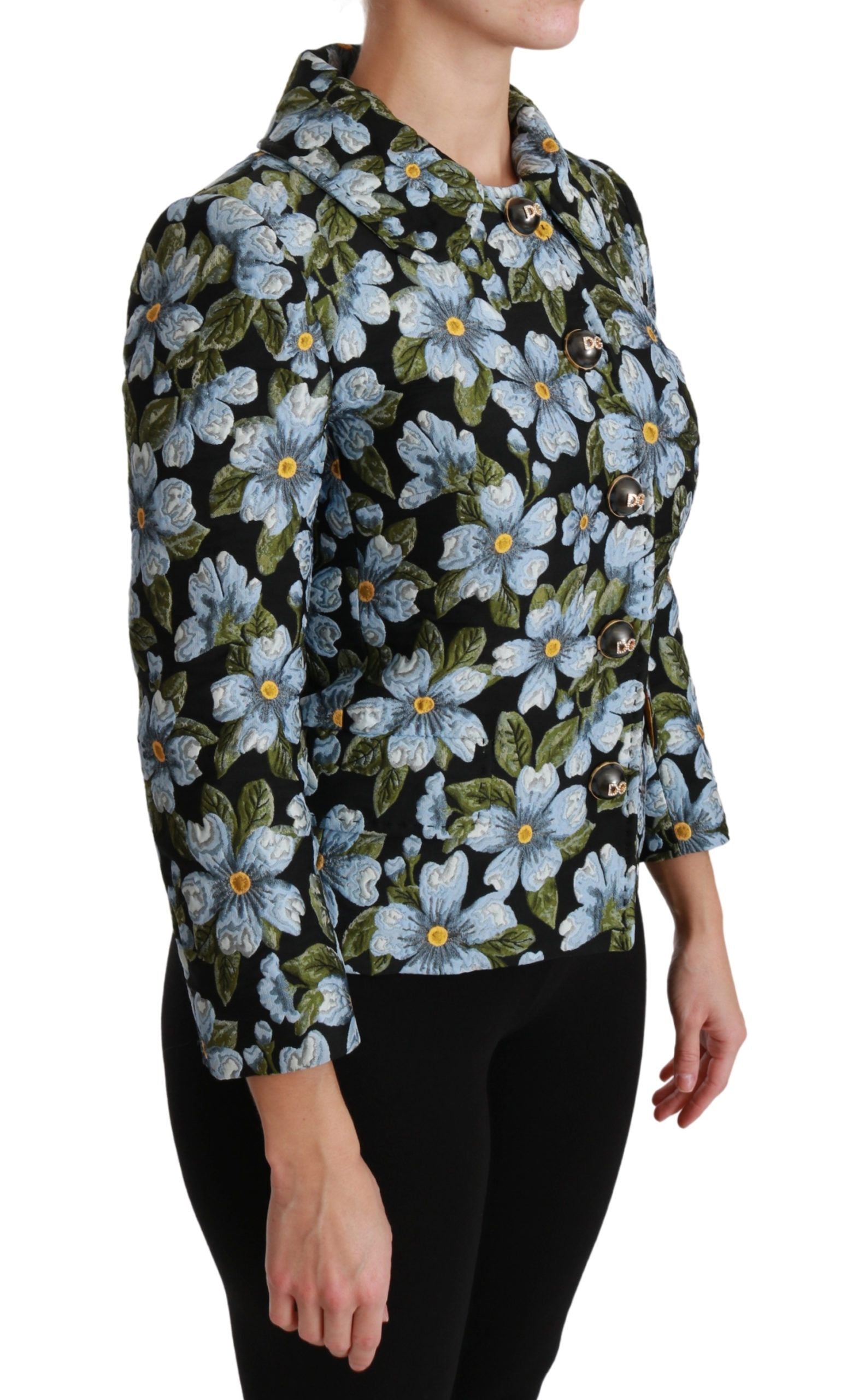 Dolce & Gabbana Multicolor Floral Blazer Coat Polyester Jacket | Regal Royce