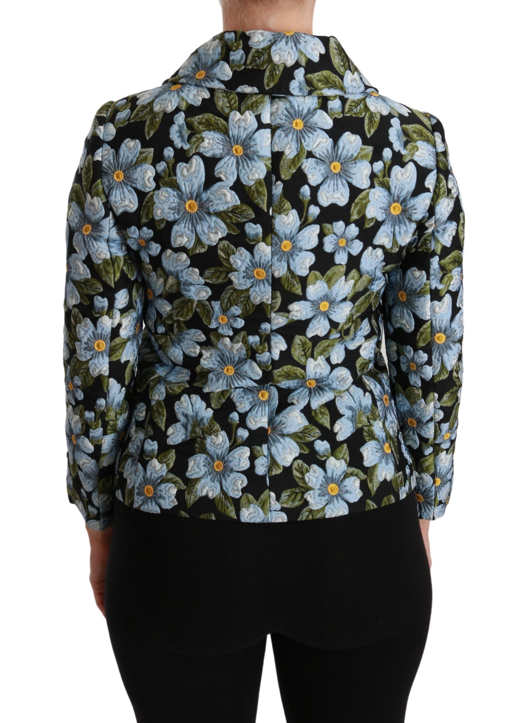 Dolce & Gabbana Multicolor Floral Blazer Coat Polyester Jacket | Regal Royce