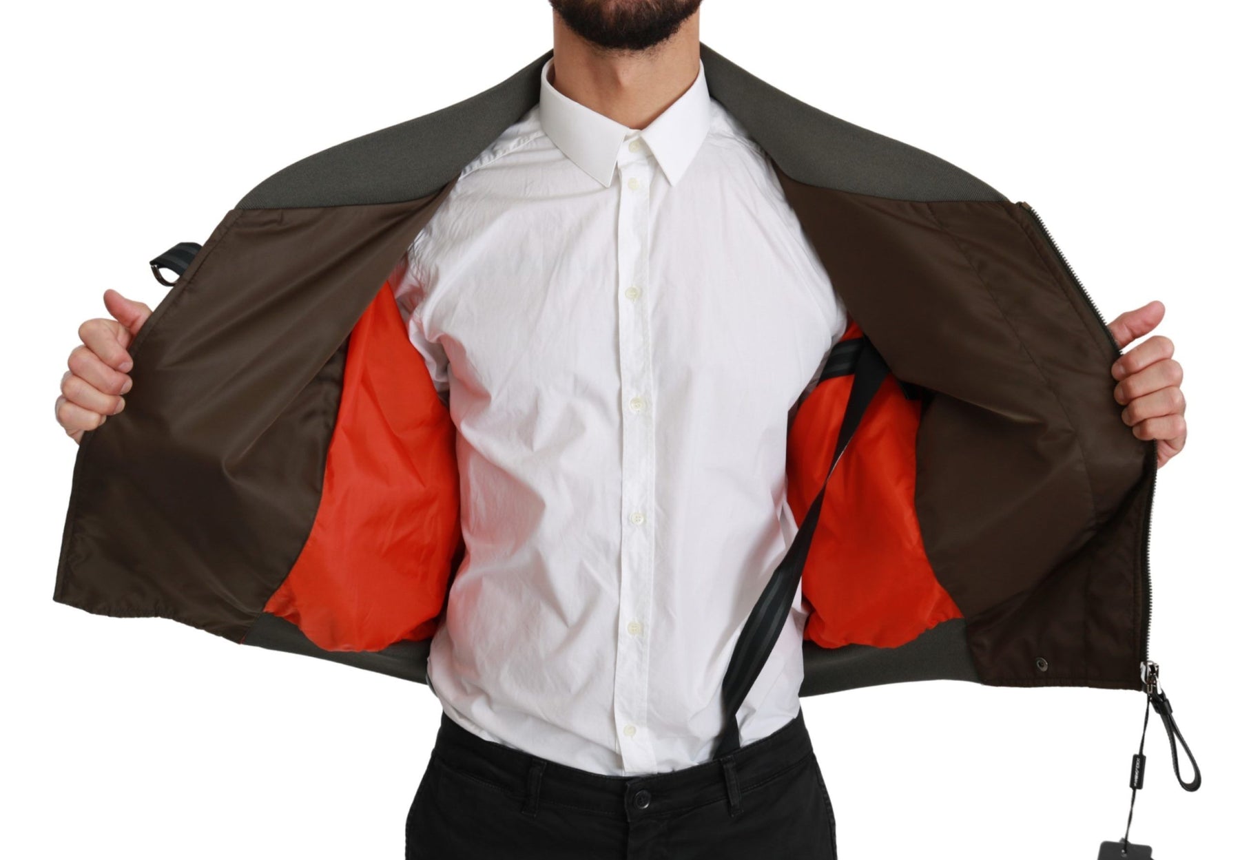 Dolce & Gabbana Brown Beaded Crown Skull Logo Jacket | Regal Royce