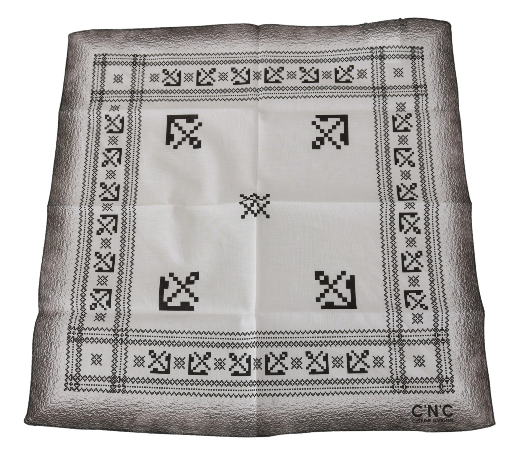 Costume National White Printed Bandana Cotton Scarf | Regal Royce