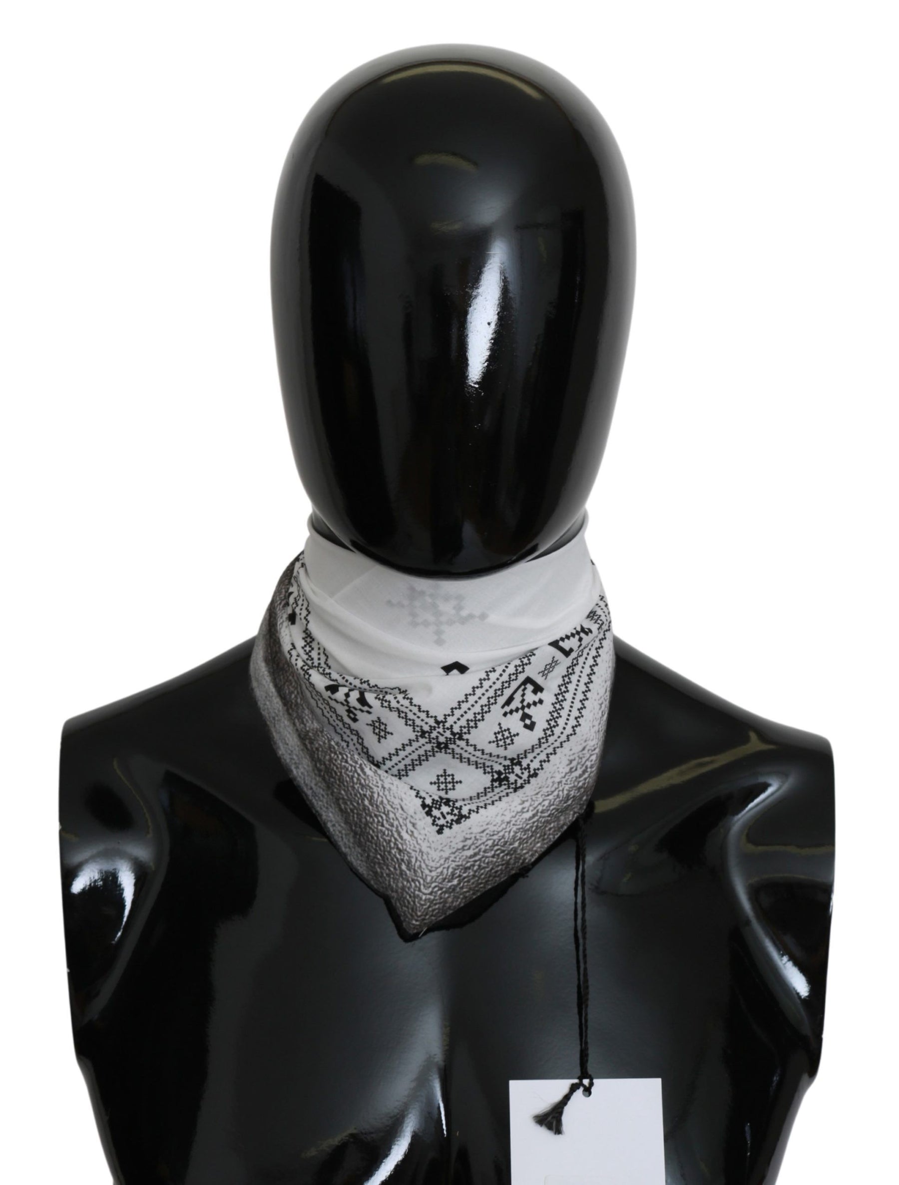 Costume National White Printed Bandana Cotton Scarf | Regal Royce