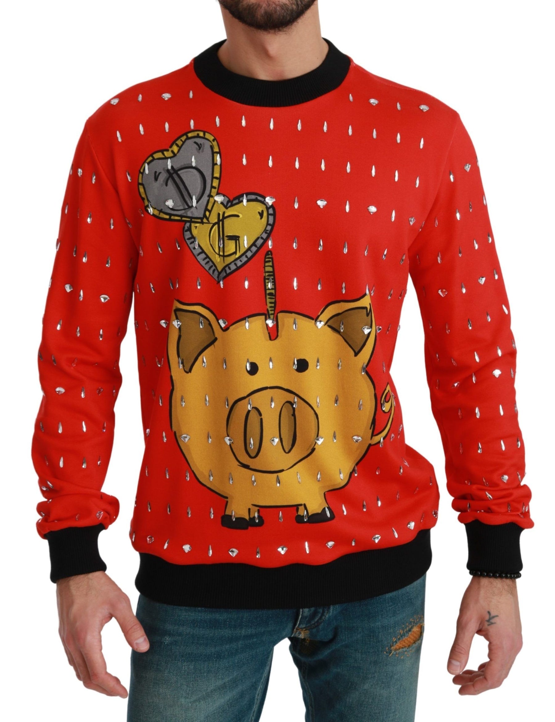 Dolce & Gabbana Red Crystal Pig of the Year Sweater | Regal Royce