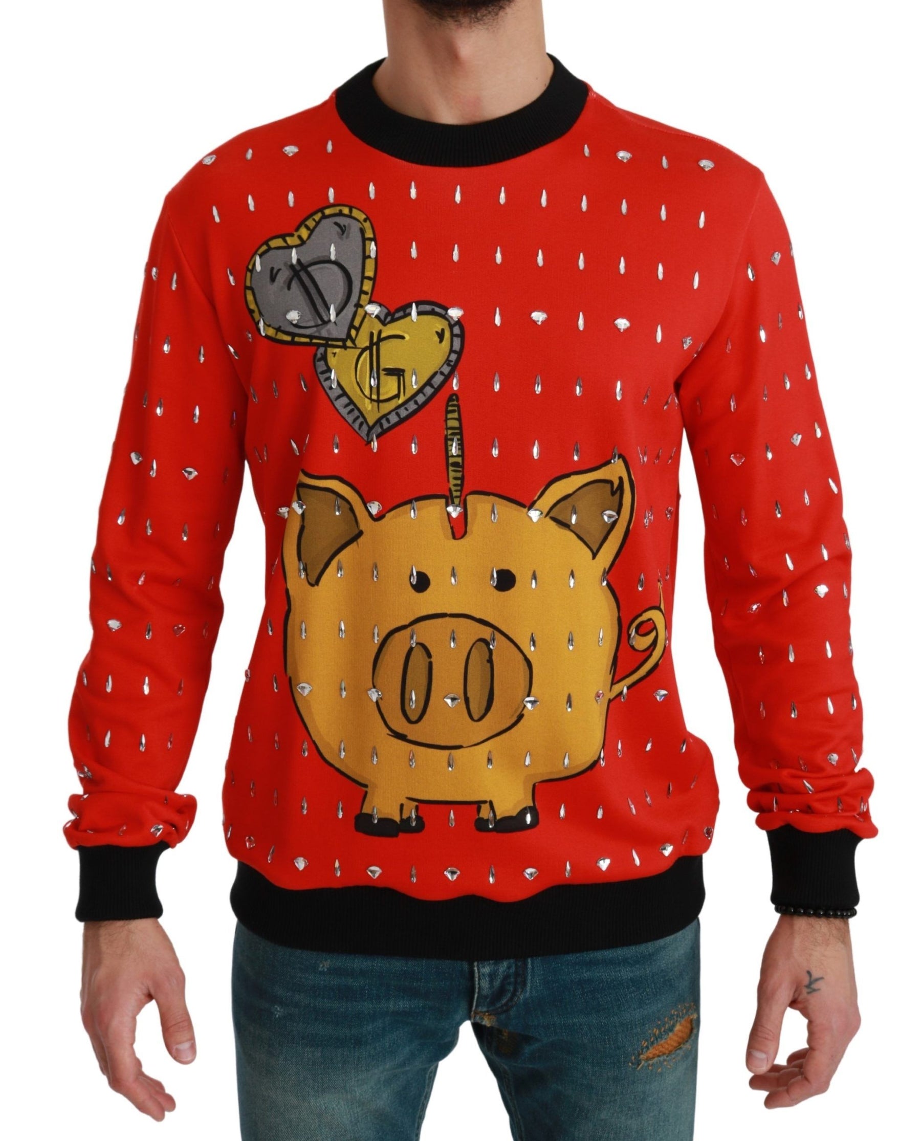 Dolce & Gabbana Red Crystal Pig of the Year Sweater | Regal Royce