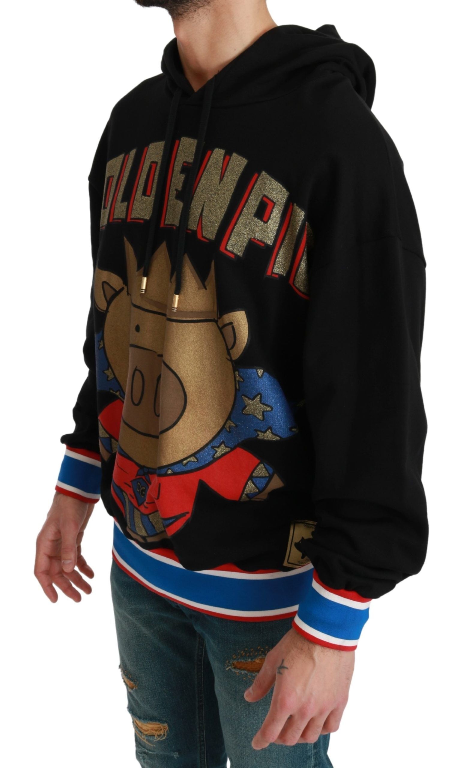 Dolce & Gabbana Black Sweater Pig of the Year Hooded | Regal Royce