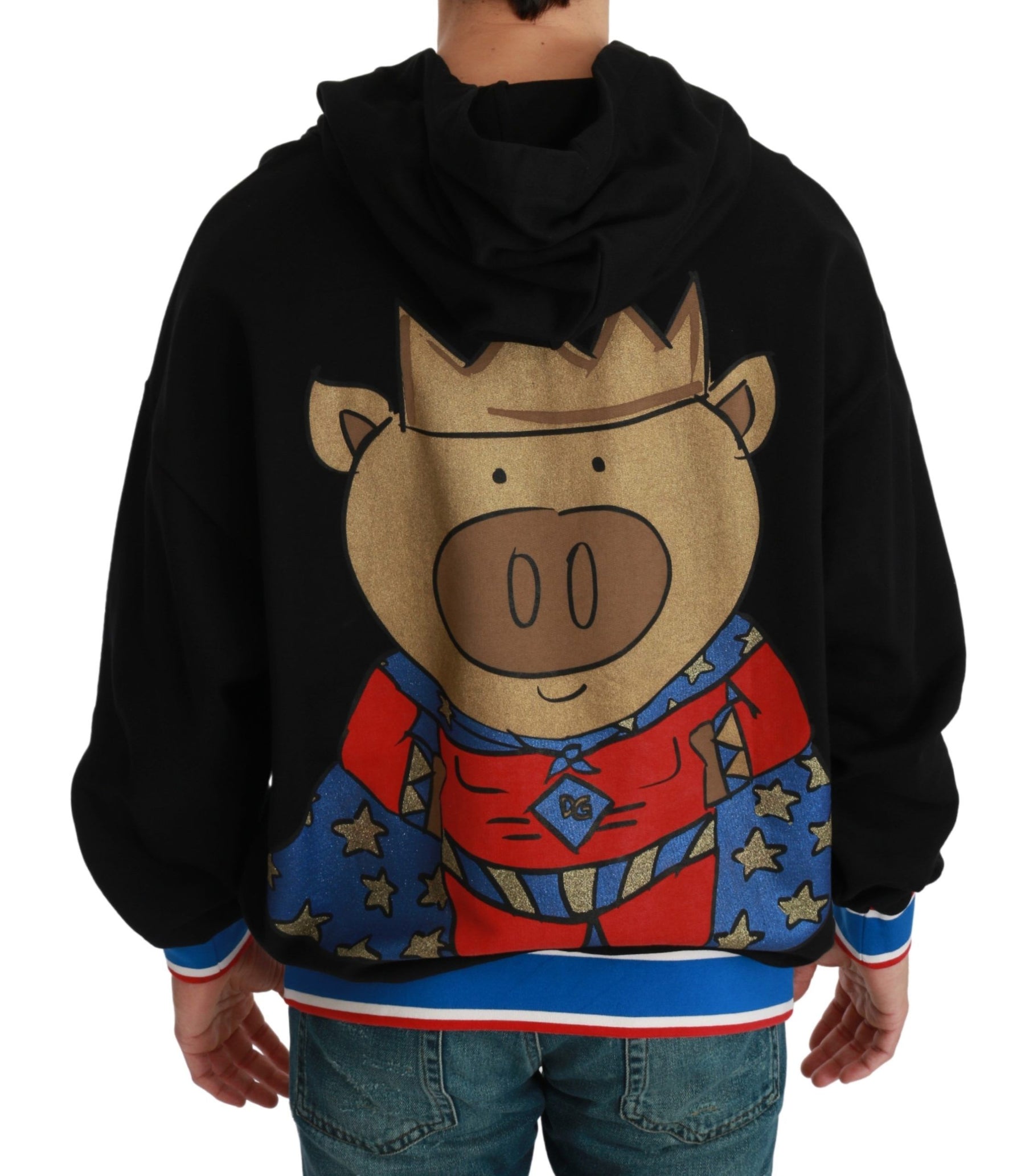 Dolce & Gabbana Black Sweater Pig of the Year Hooded | Regal Royce