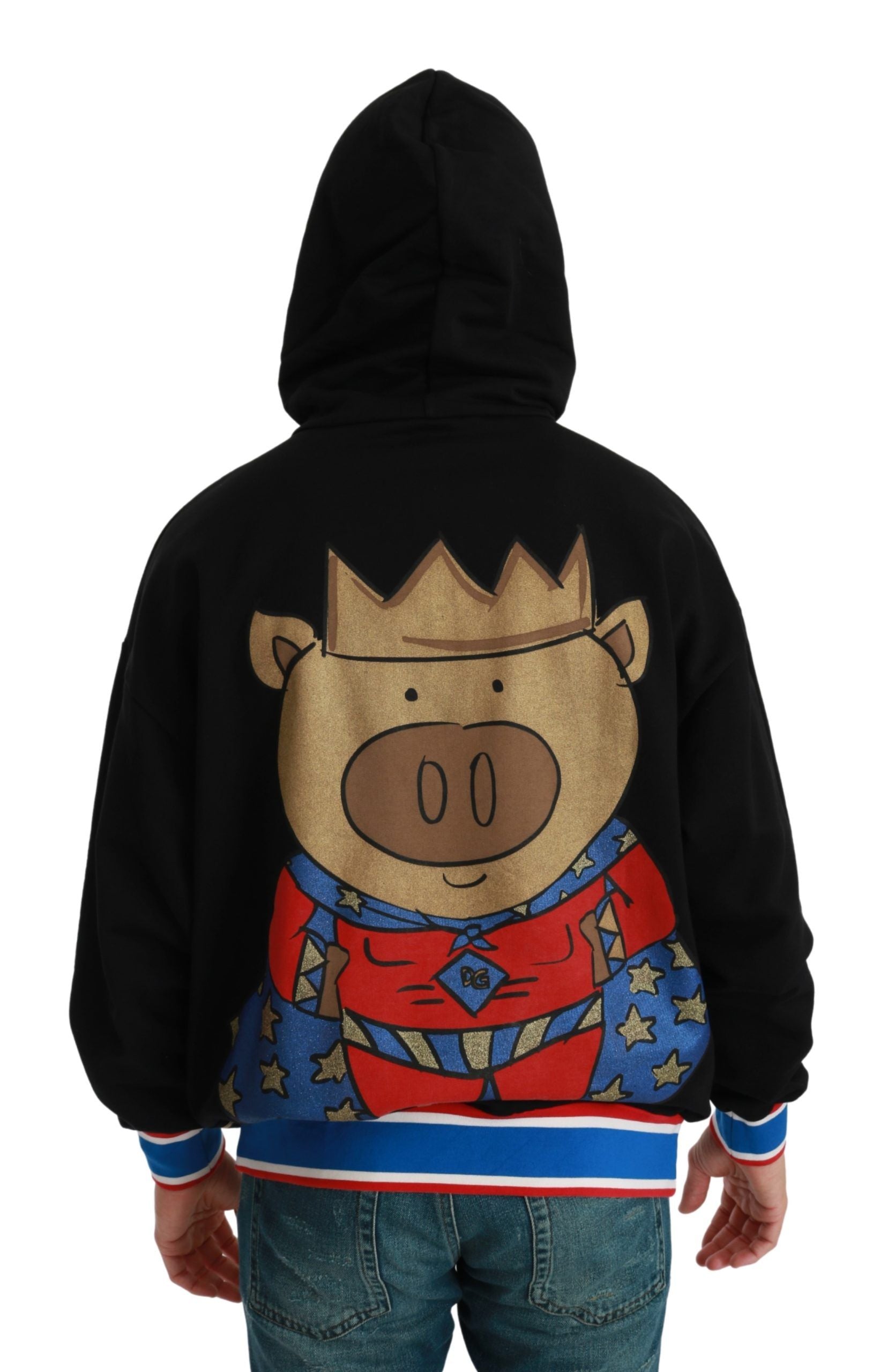 Dolce & Gabbana Black Sweater Pig of the Year Hooded | Regal Royce