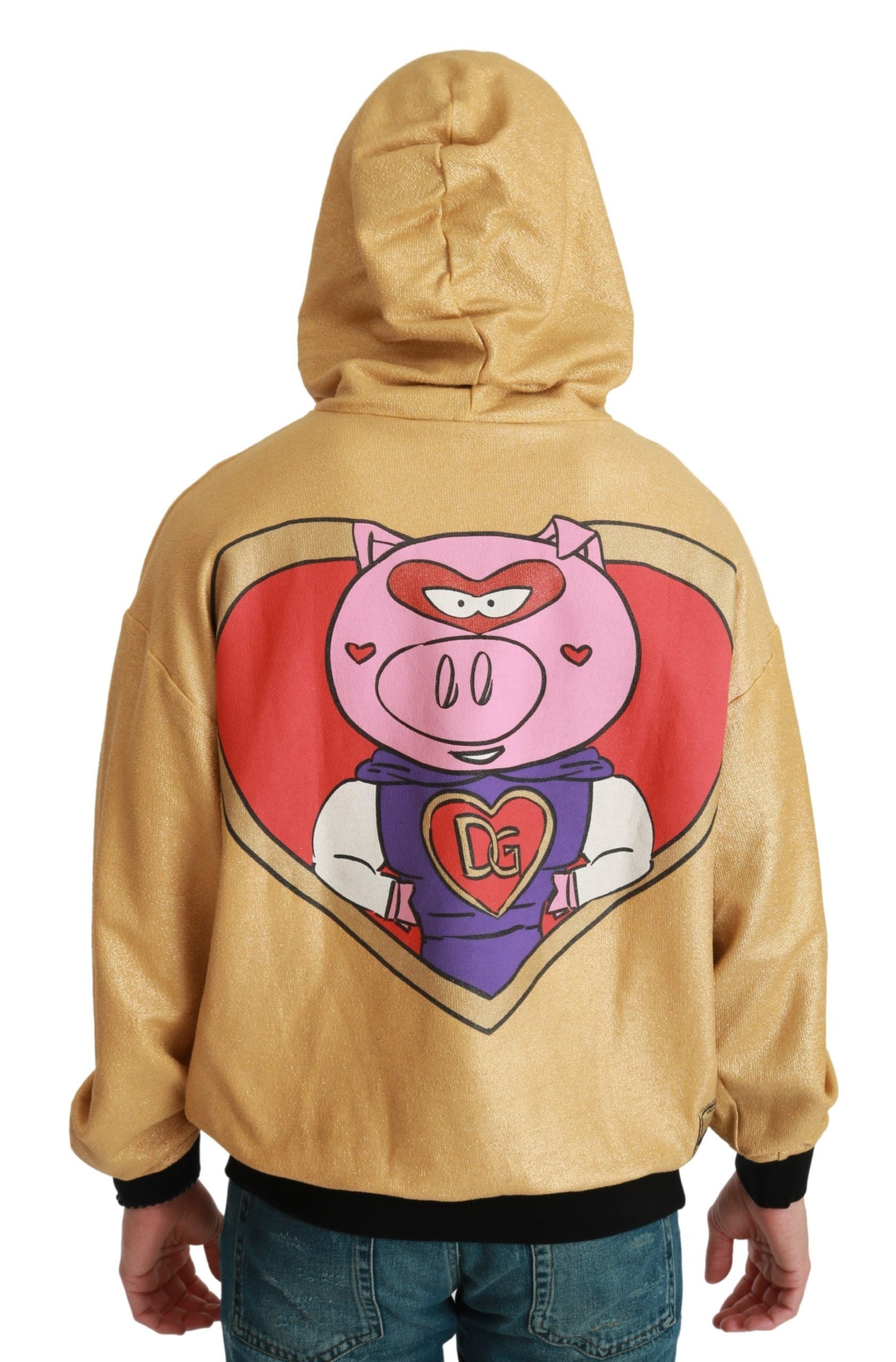 Dolce & Gabbana Gold Pig of the Year Hooded Sweater | Regal Royce