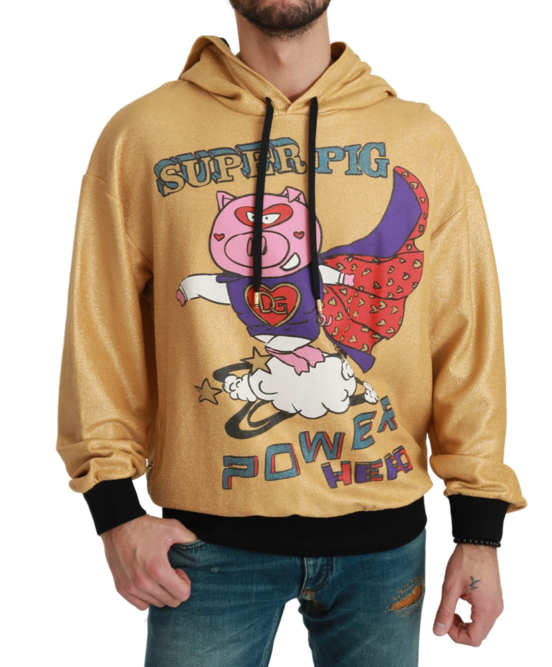 Dolce & Gabbana Gold Pig of the Year Hooded Sweater | Regal Royce