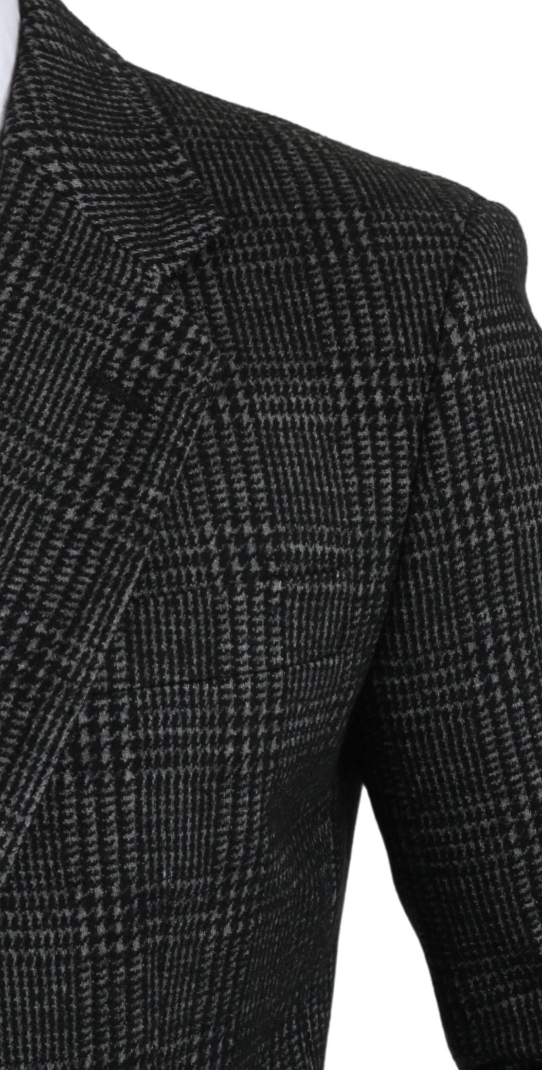 Dolce & Gabbana Gray Plaid Check Slim Fit Jacket Blazer | Regal Royce