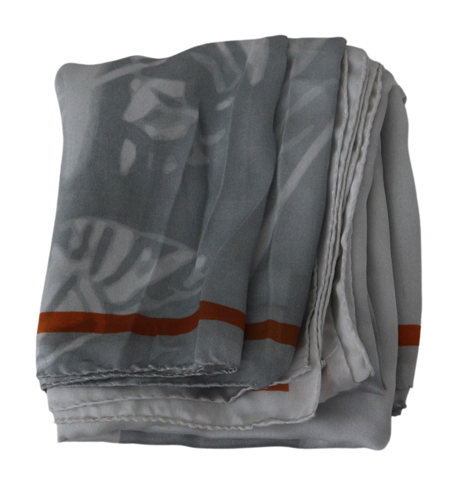 Costume National Gray Red Silk Shawl Foulard Wrap Scarf | Regal Royce