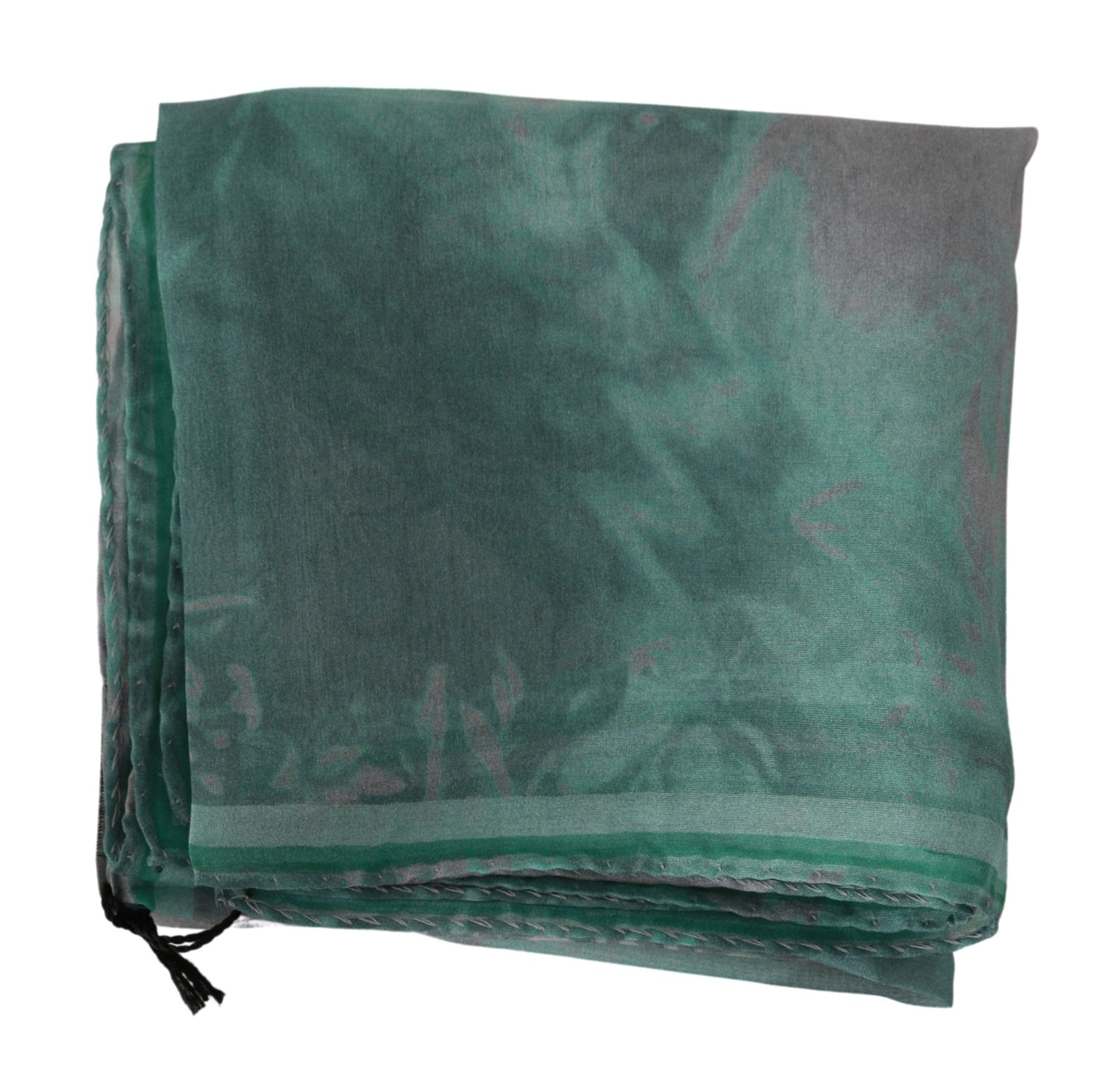 Costume National Green Silk Shawl Foulard Wrap Scarf | Regal Royce