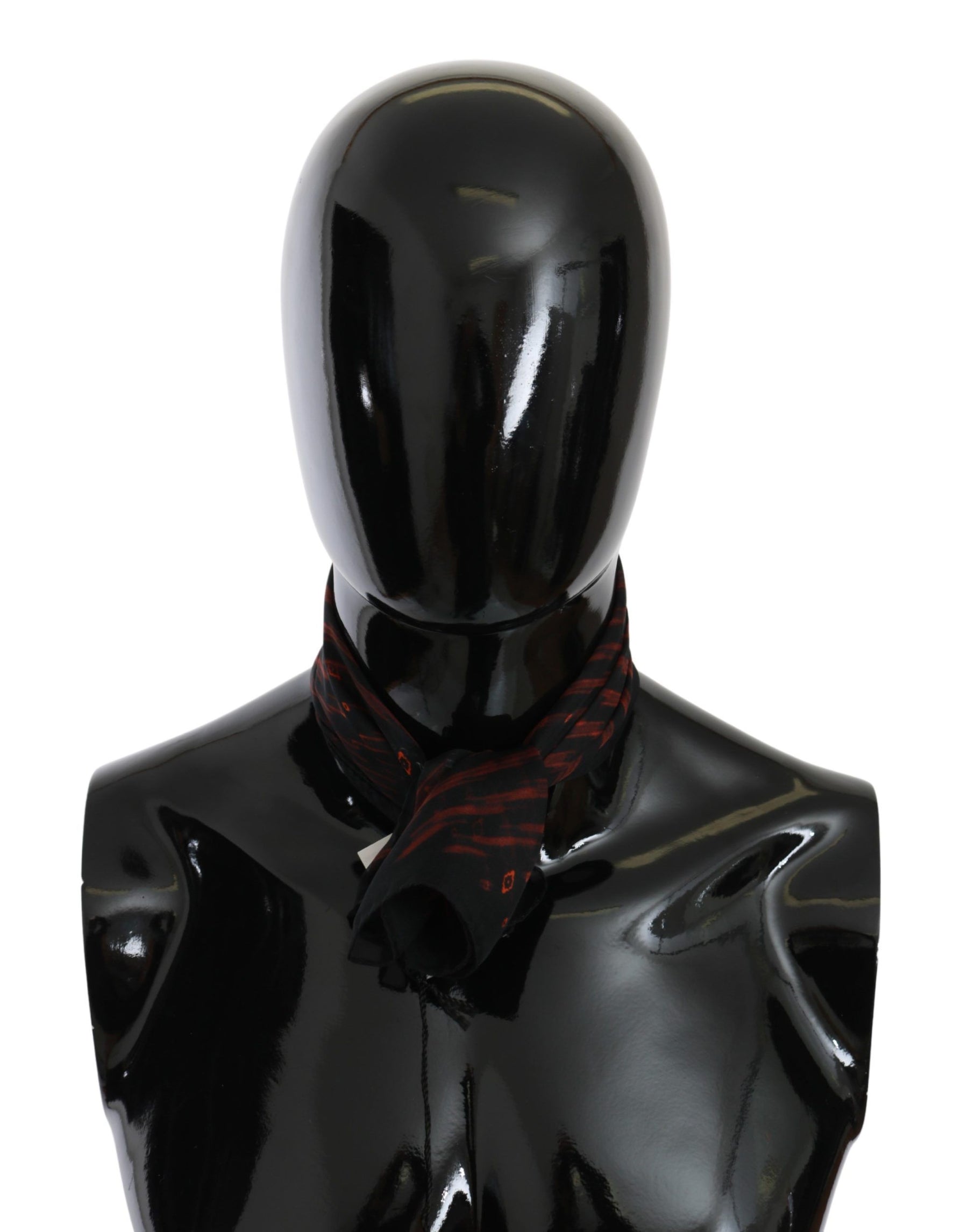 Costume National Black Orange 100% Silk Branded Scarf | Regal Royce
