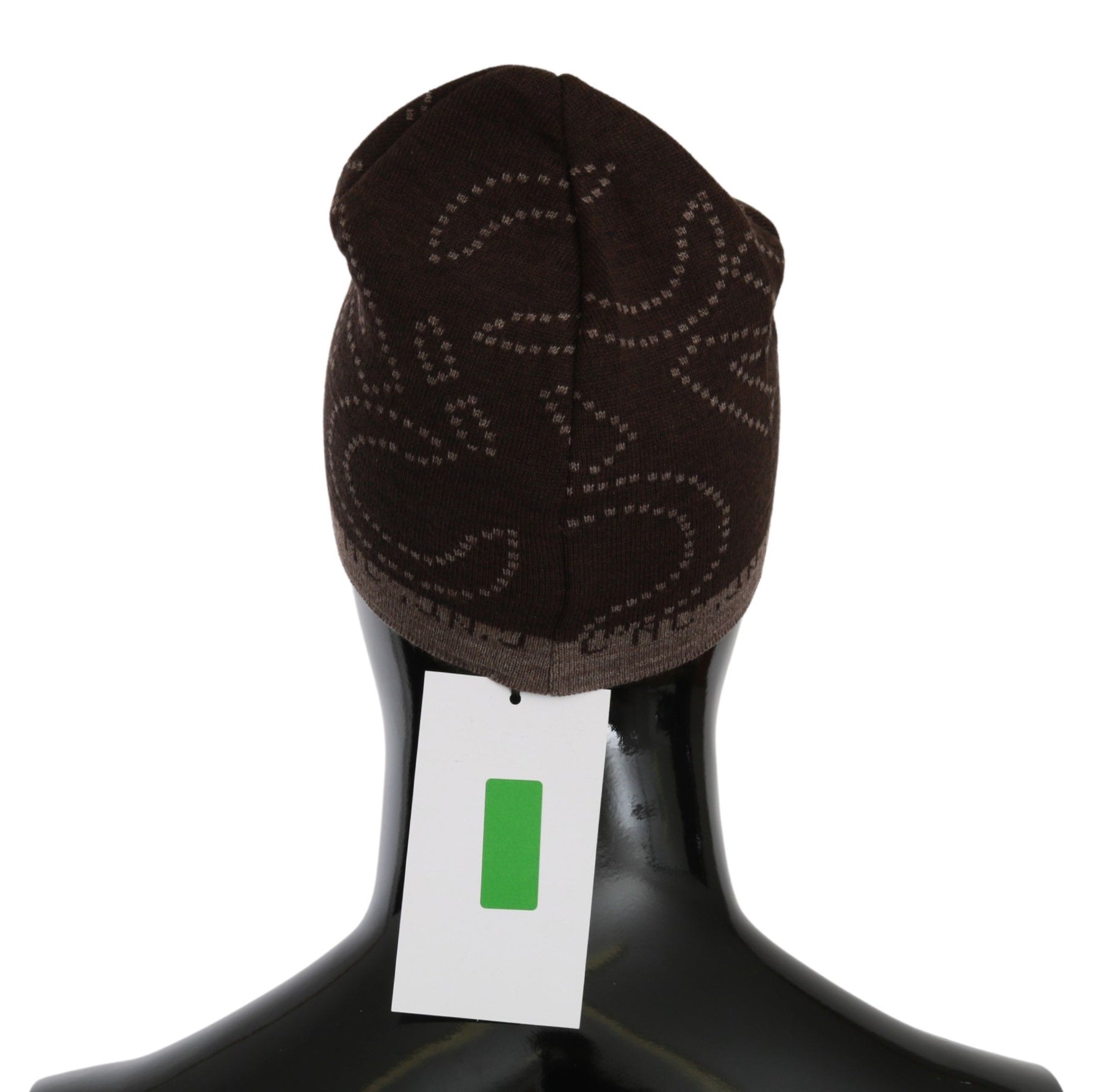 Costume National Beanie Brown Wool Blend Branded Hat | Regal Royce