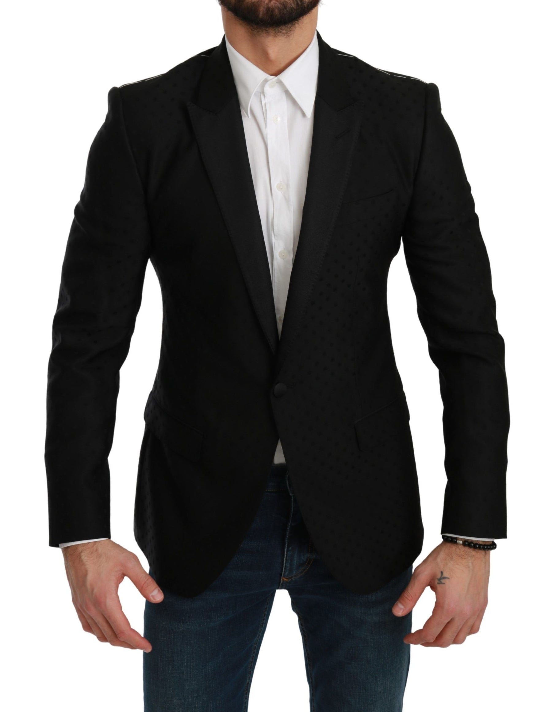 Dolce & Gabbana Black Slim Fit Coat Jacket MARTINI Blazer | Regal Royce