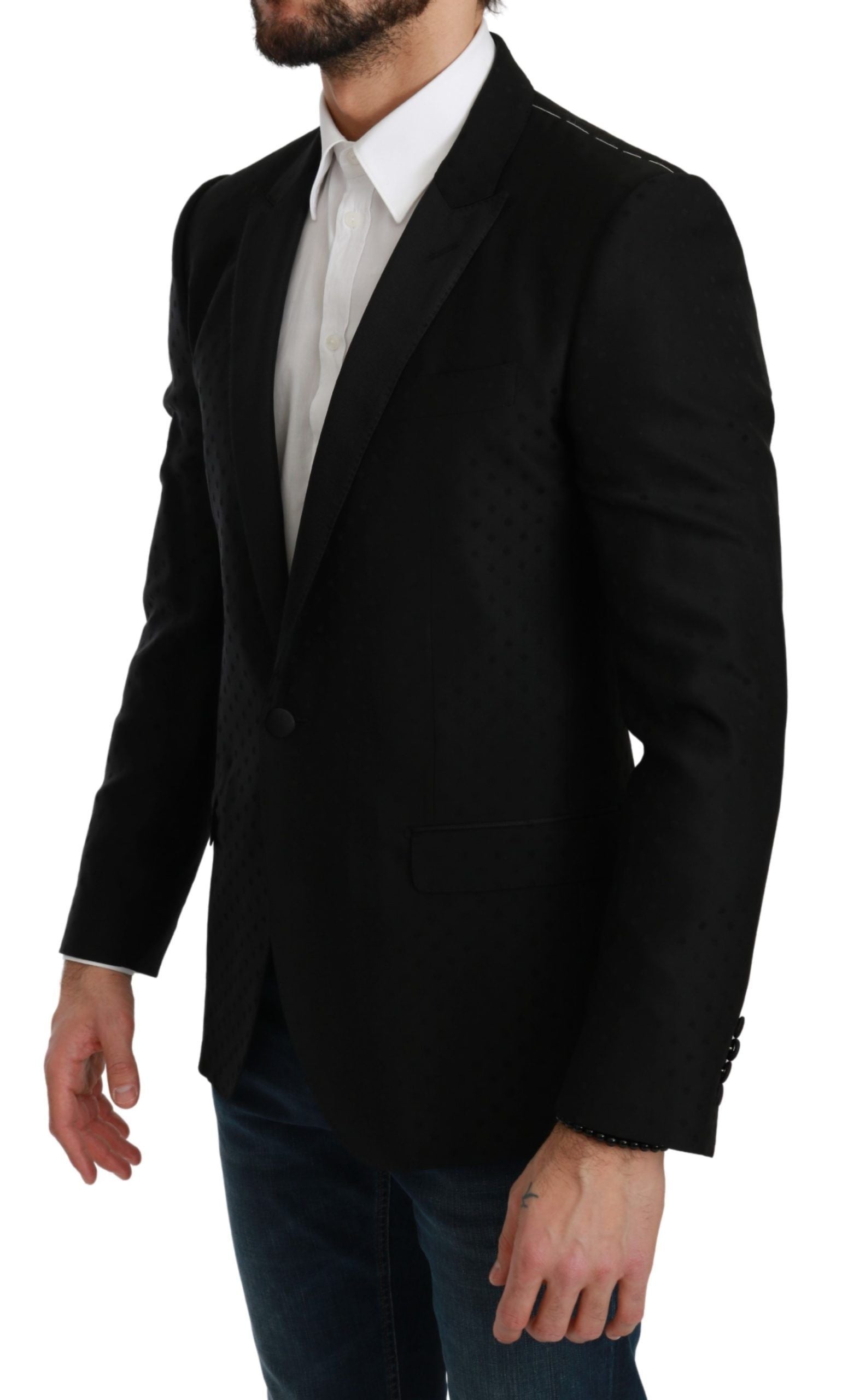 Dolce & Gabbana Black Slim Fit Coat Jacket MARTINI Blazer | Regal Royce