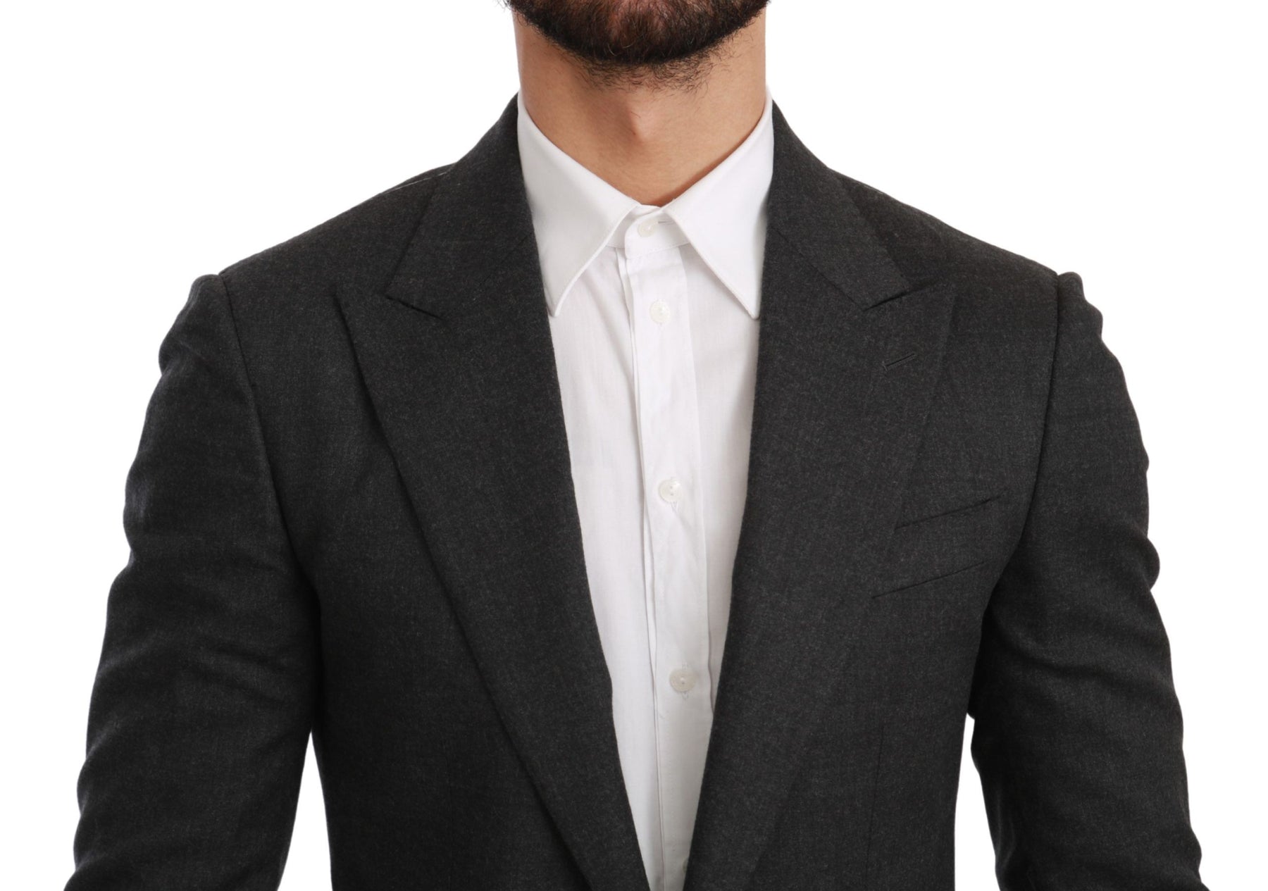 Dolce & Gabbana Gray NAPOLI Slim Fit Jacket Wool Blazer | Regal Royce