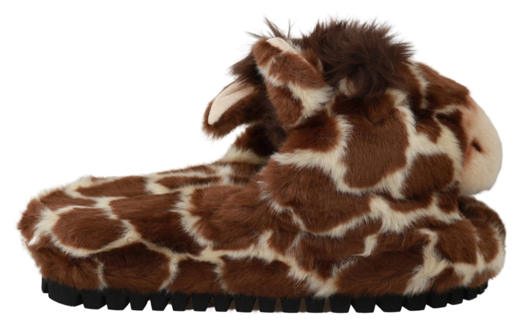 Dolce & Gabbana Brown Giraffe Slippers Flats Sandals Shoes | Regal Royce