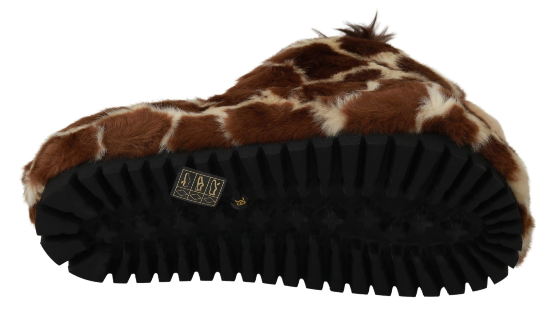 Dolce & Gabbana Brown Giraffe Slippers Flats Sandals Shoes | Regal Royce