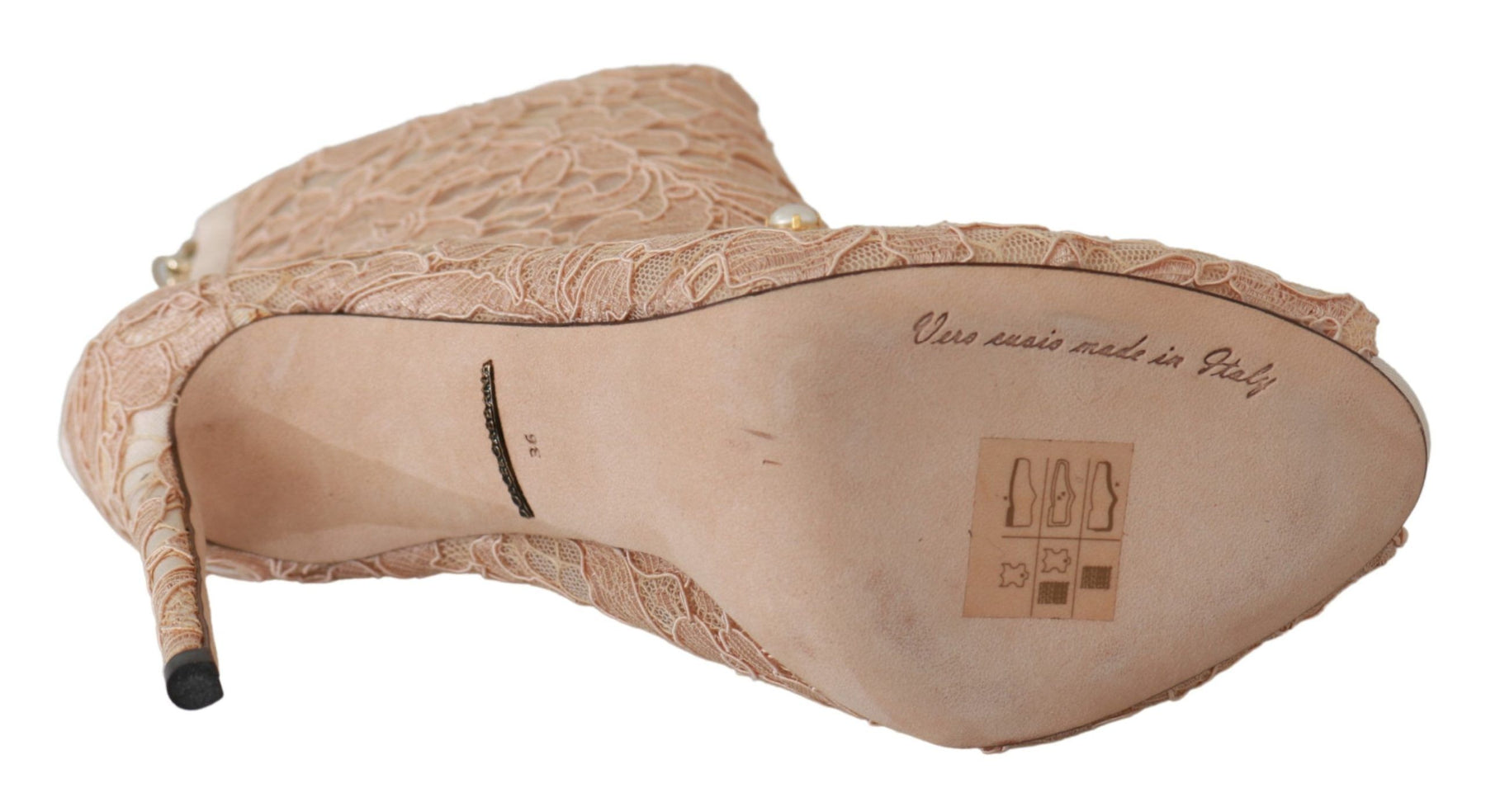 Dolce & Gabbana Pink Crystal Lace Booties Stilettos Shoes | Regal Royce