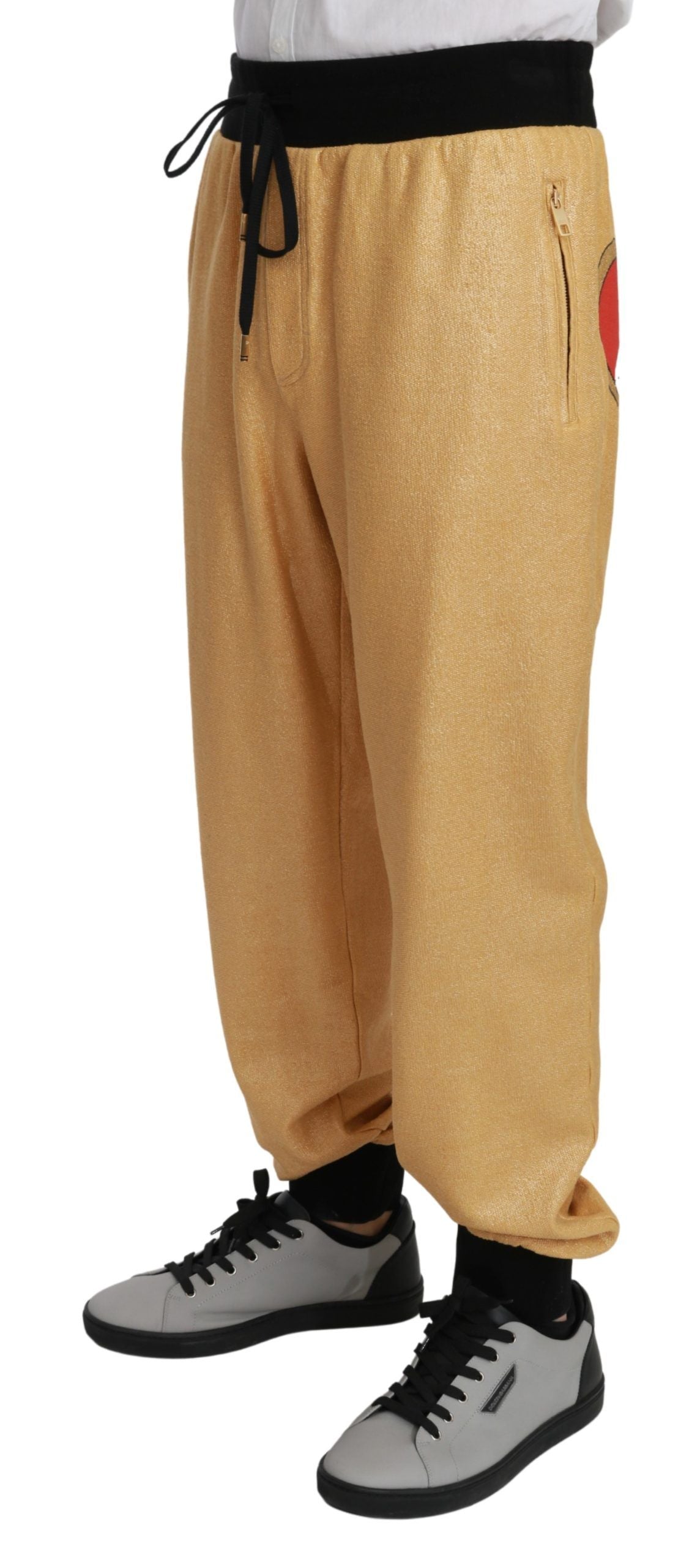 Dolce & Gabbana Gold Year Of The Pig Cotton Mens Pants | Regal Royce