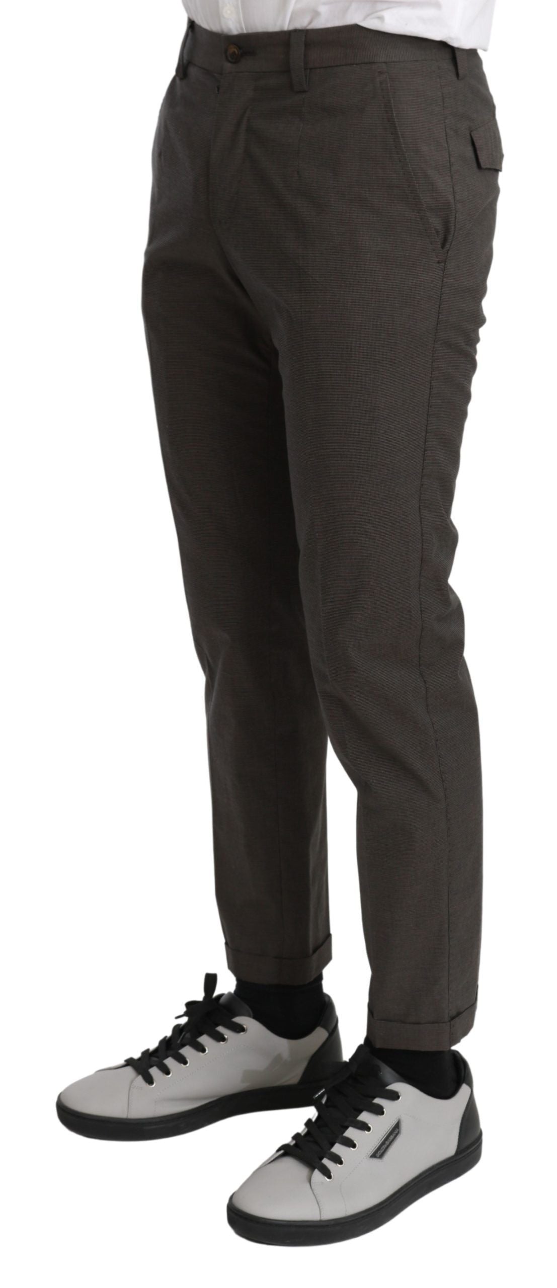 Dolce & Gabbana Brown Casual Mens Trouser 100% Cotton Pants | Regal Royce