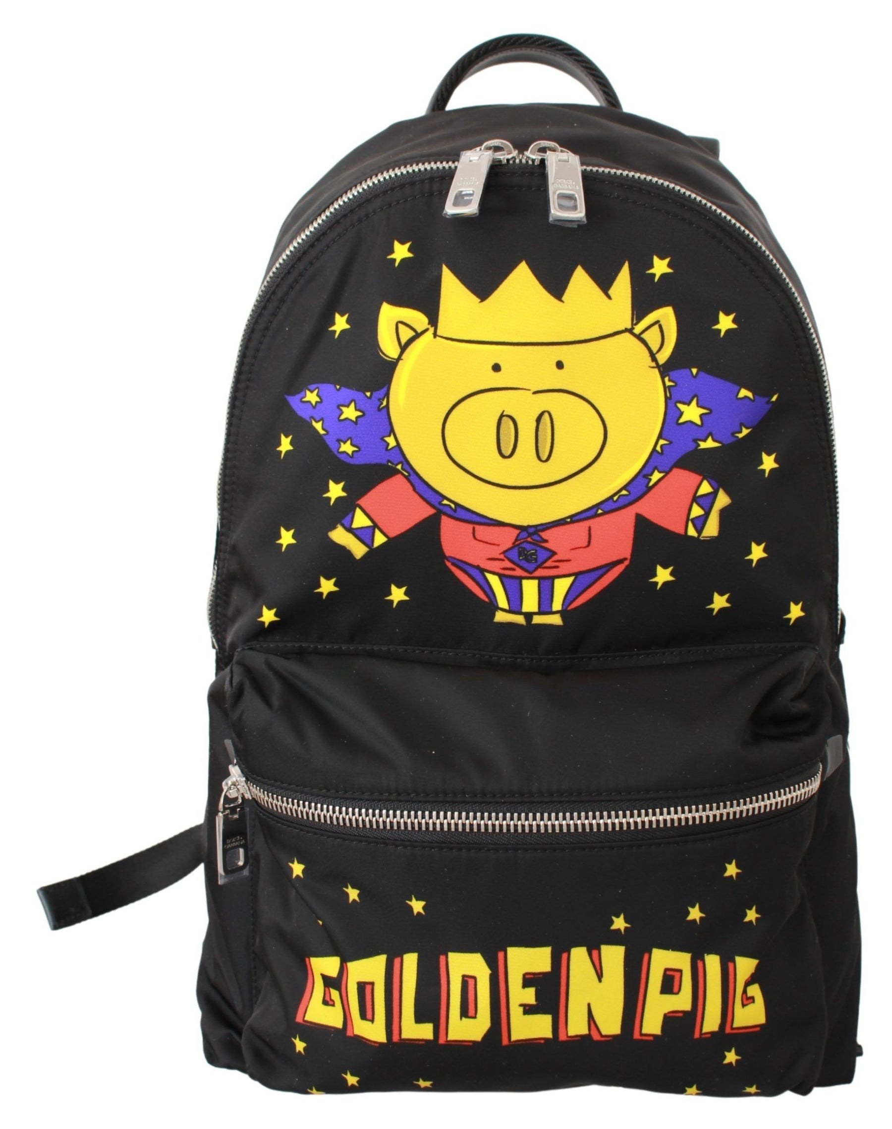 Dolce & Gabbana Black Golden Pig of the Year School Backpack | Regal Royce