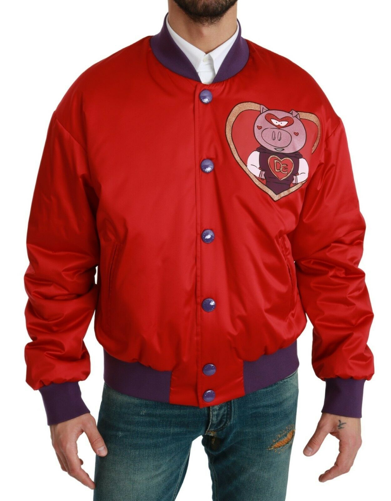 Dolce & Gabbana Red YEAR OF THE PIG Bomber Jacket | Regal Royce