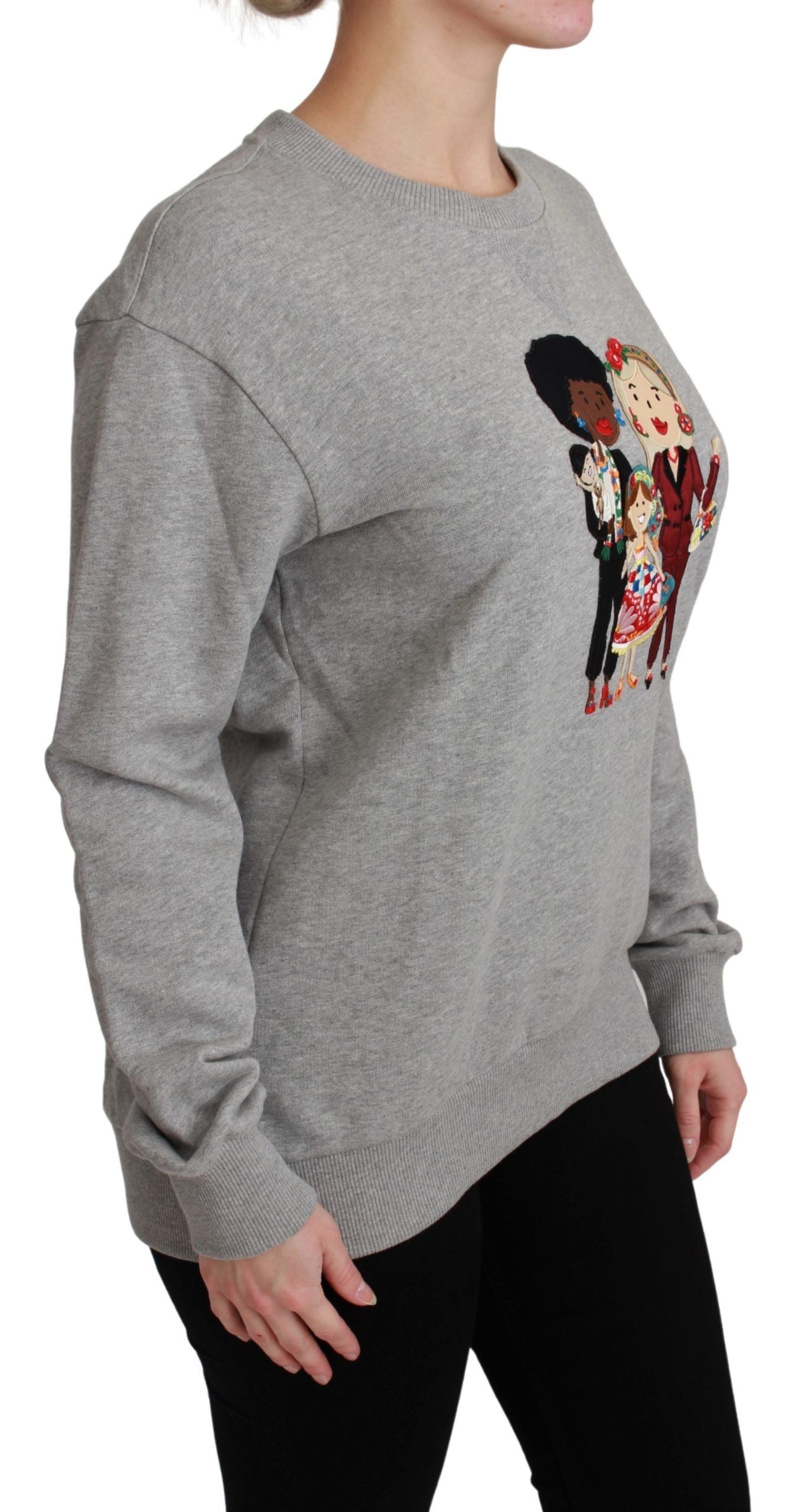 Dolce & Gabbana Gray #dgfamily Cotton Pullover Sweater | Regal Royce