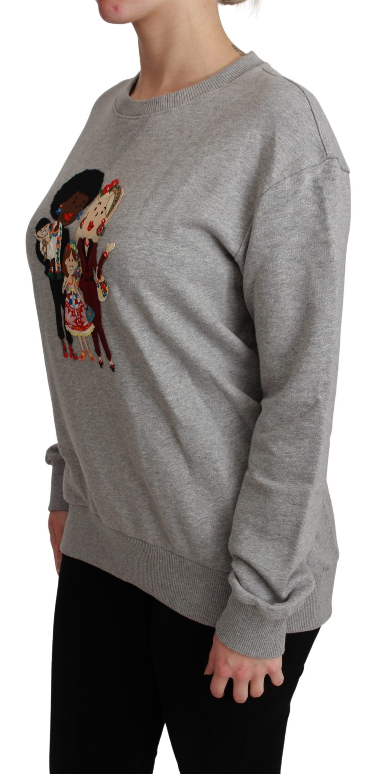 Dolce & Gabbana Gray #dgfamily Cotton Pullover Sweater | Regal Royce