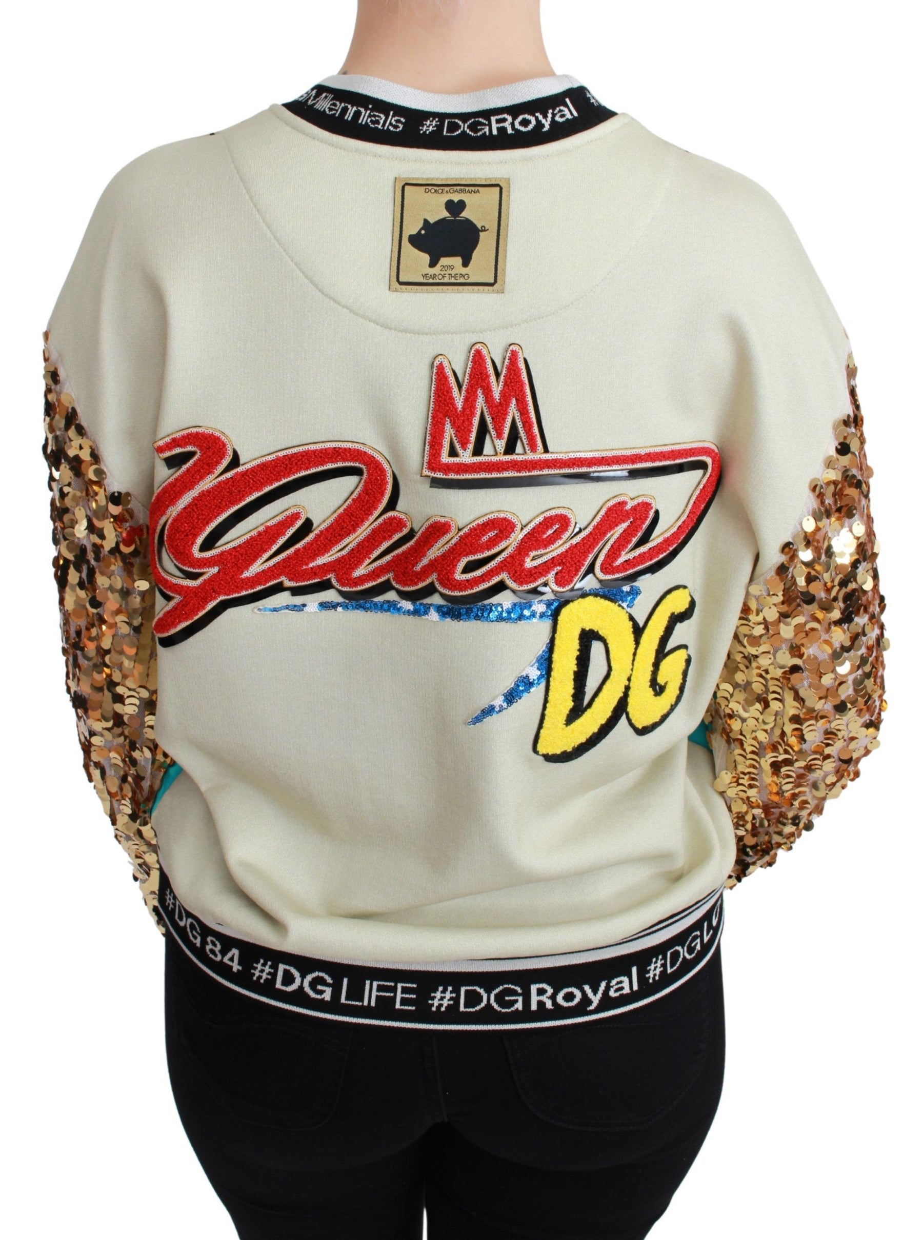 Dolce & Gabbana Year of the Pig Sequined Top  Sweater | Regal Royce