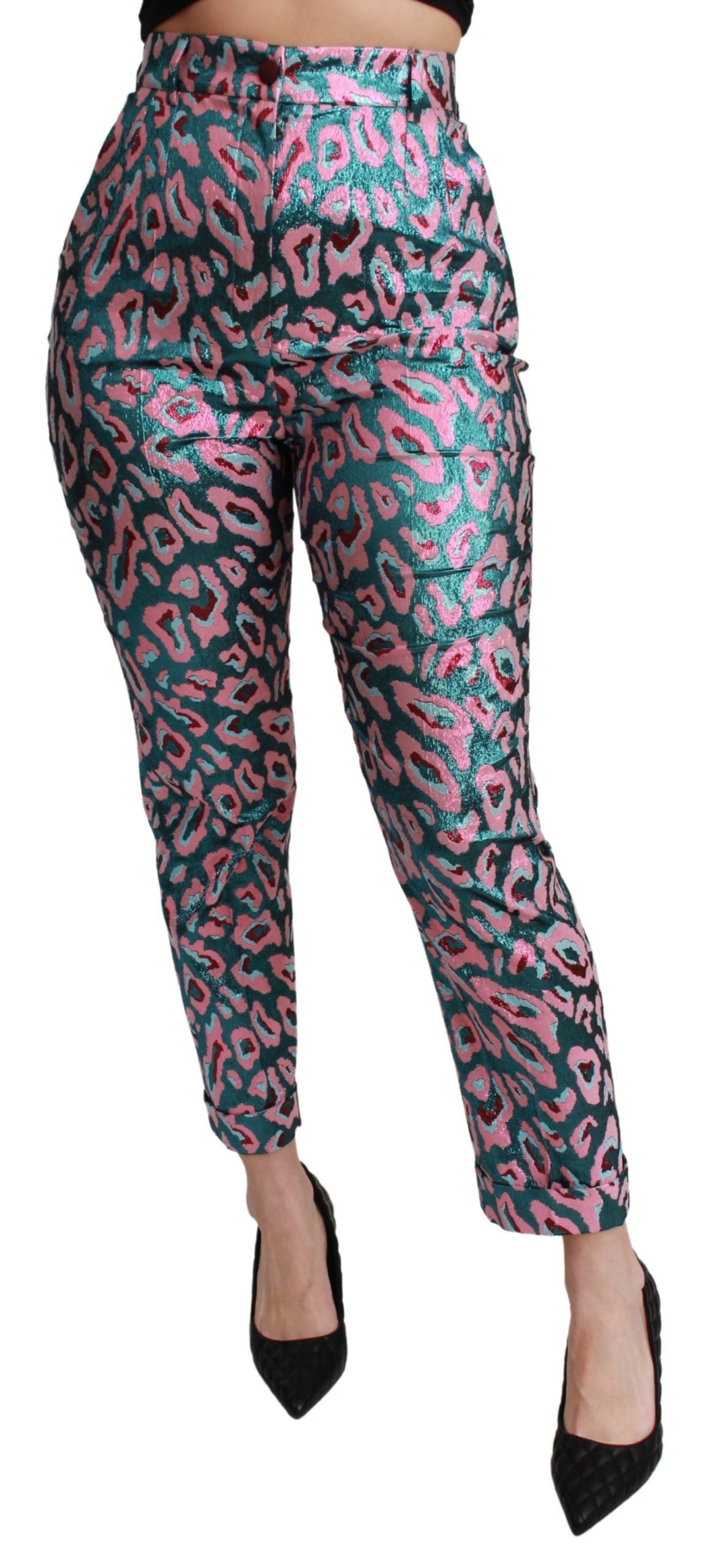 Dolce & Gabbana Multicolor Patterned Cropped High Waist Pants | Regal Royce