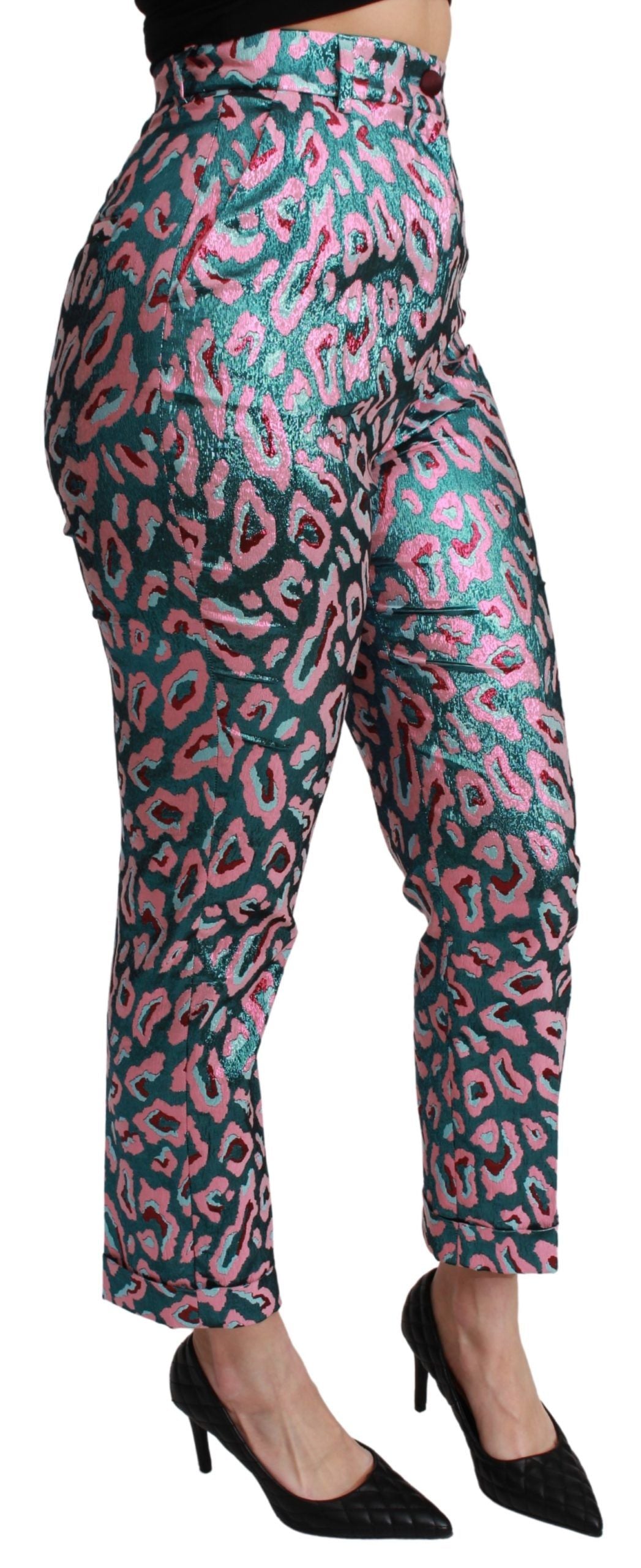 Dolce & Gabbana Multicolor Patterned Cropped High Waist Pants | Regal Royce
