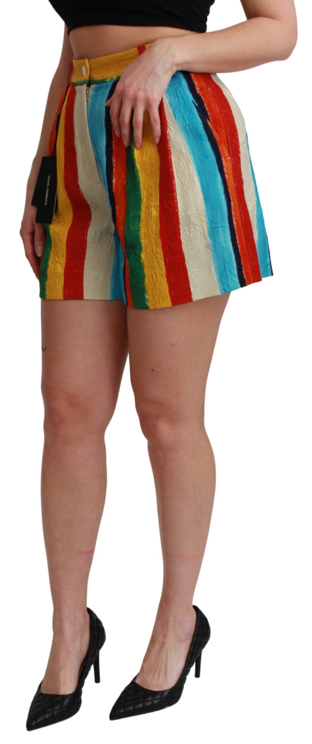 Dolce & Gabbana Multicolor Riga Pittorica Mini Shorts | Regal Royce