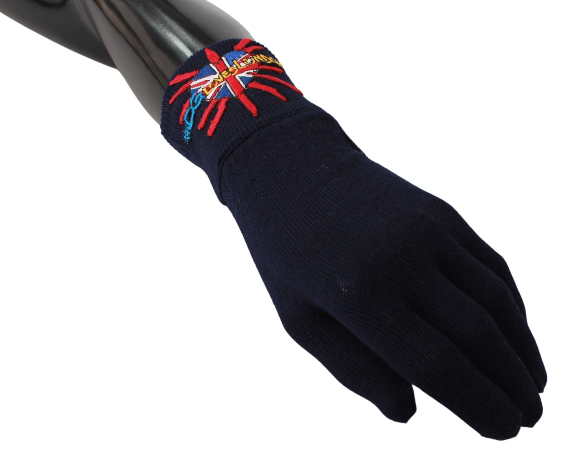 Dolce & Gabbana Blue #DGLovesLondon Embroidered Wool Gloves | Regal Royce