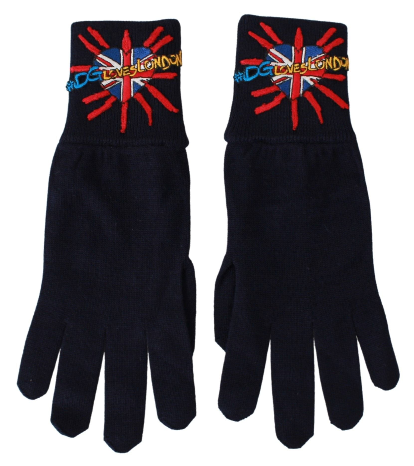 Dolce & Gabbana Blue #DGLovesLondon Embroidered Wool Gloves | Regal Royce