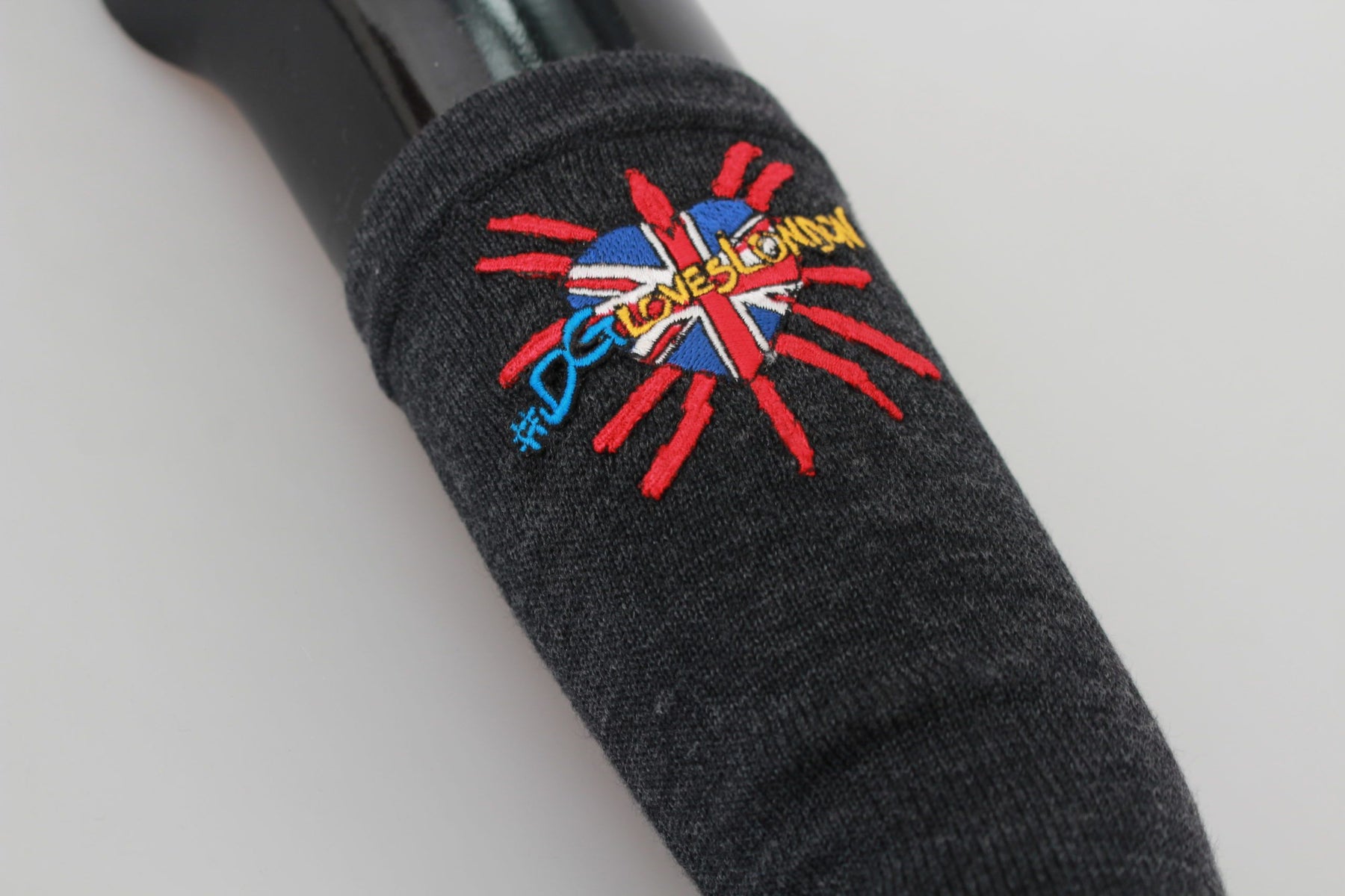 Dolce & Gabbana Gray #DGLovesLondon Embroidered Virgin Wool Gloves | Regal Royce