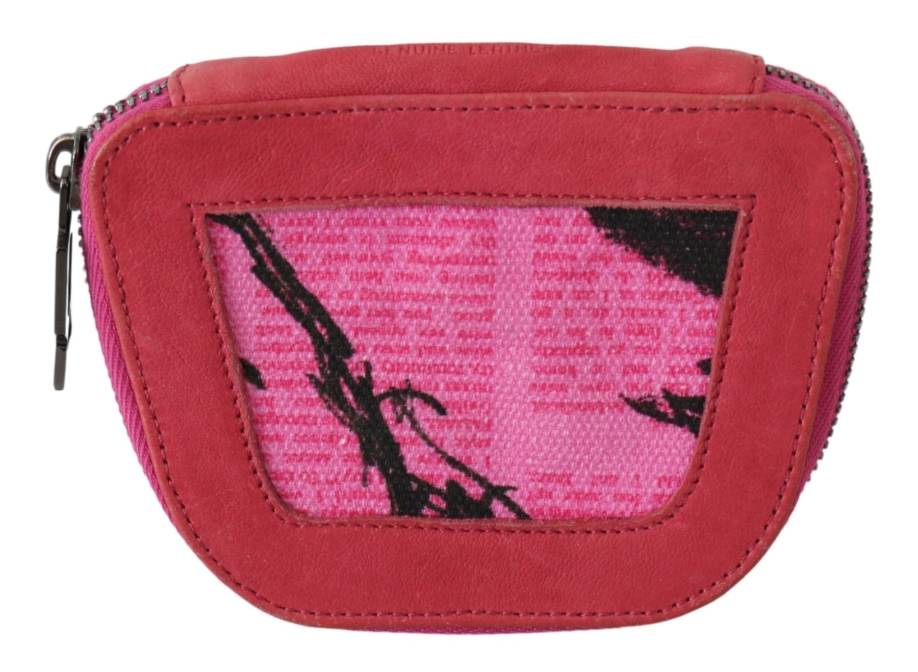 PINKO Pink Suede Printed Coin Holder Women Fabric Zippered Purse | Regal Royce