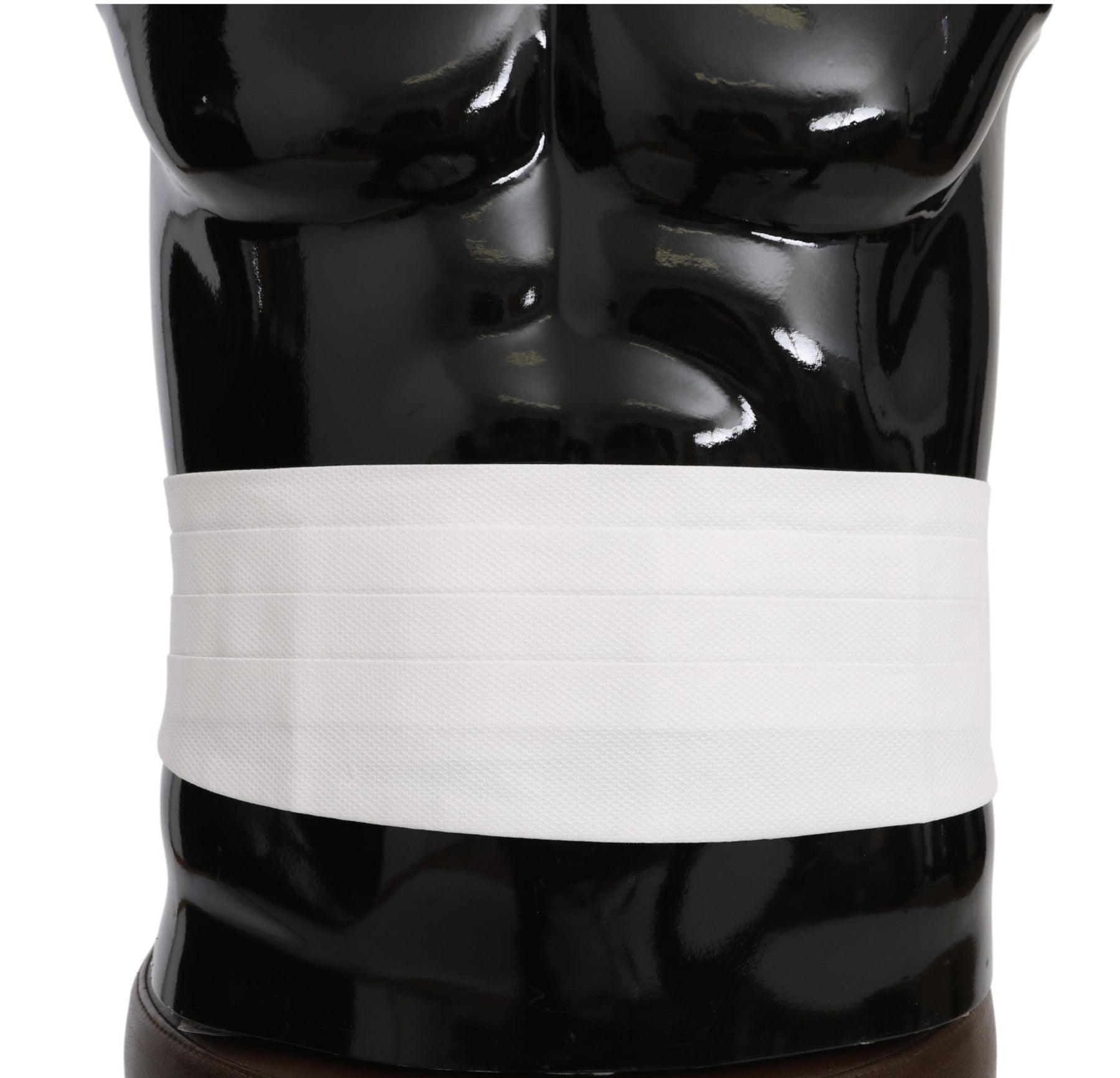 Dolce & Gabbana White Men Waist Belt Cotton Cummerbund | Regal Royce