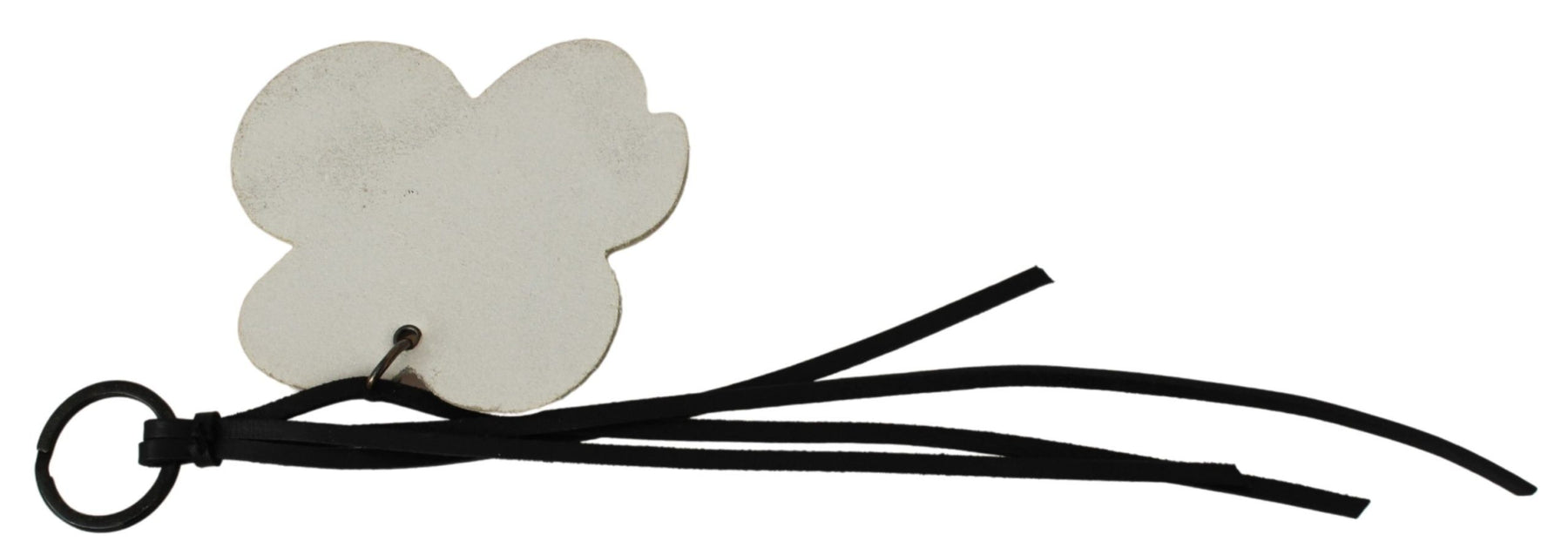 Costume National White Leather Butterfly Logo Keyring C'N'C Keychain | Regal Royce