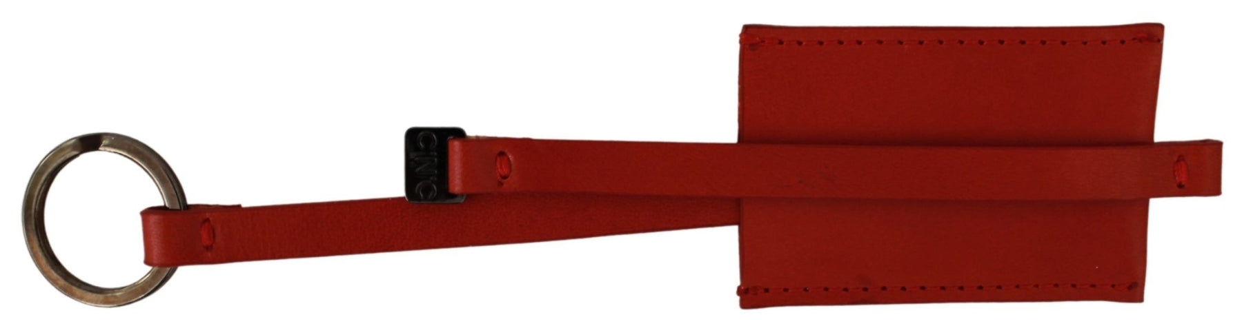 Costume National Red Leather Branded Logo Keyring Keychain | Regal Royce