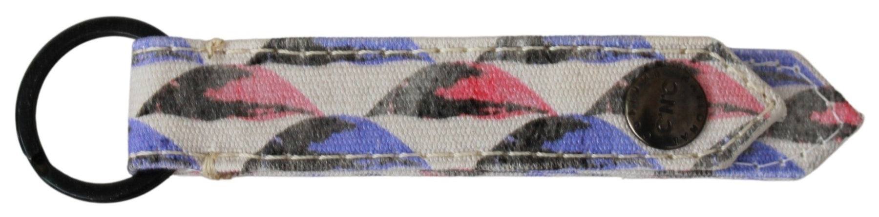 Costume National White Ring Branded Textile  Keychain | Regal Royce