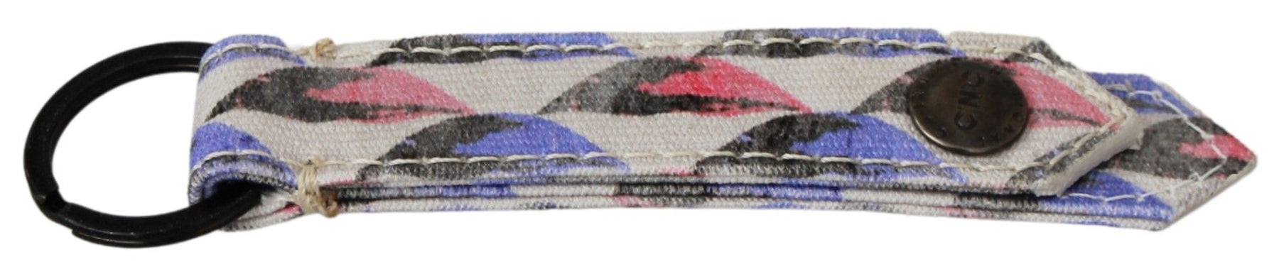 Costume National White Ring Branded Textile  Keychain | Regal Royce