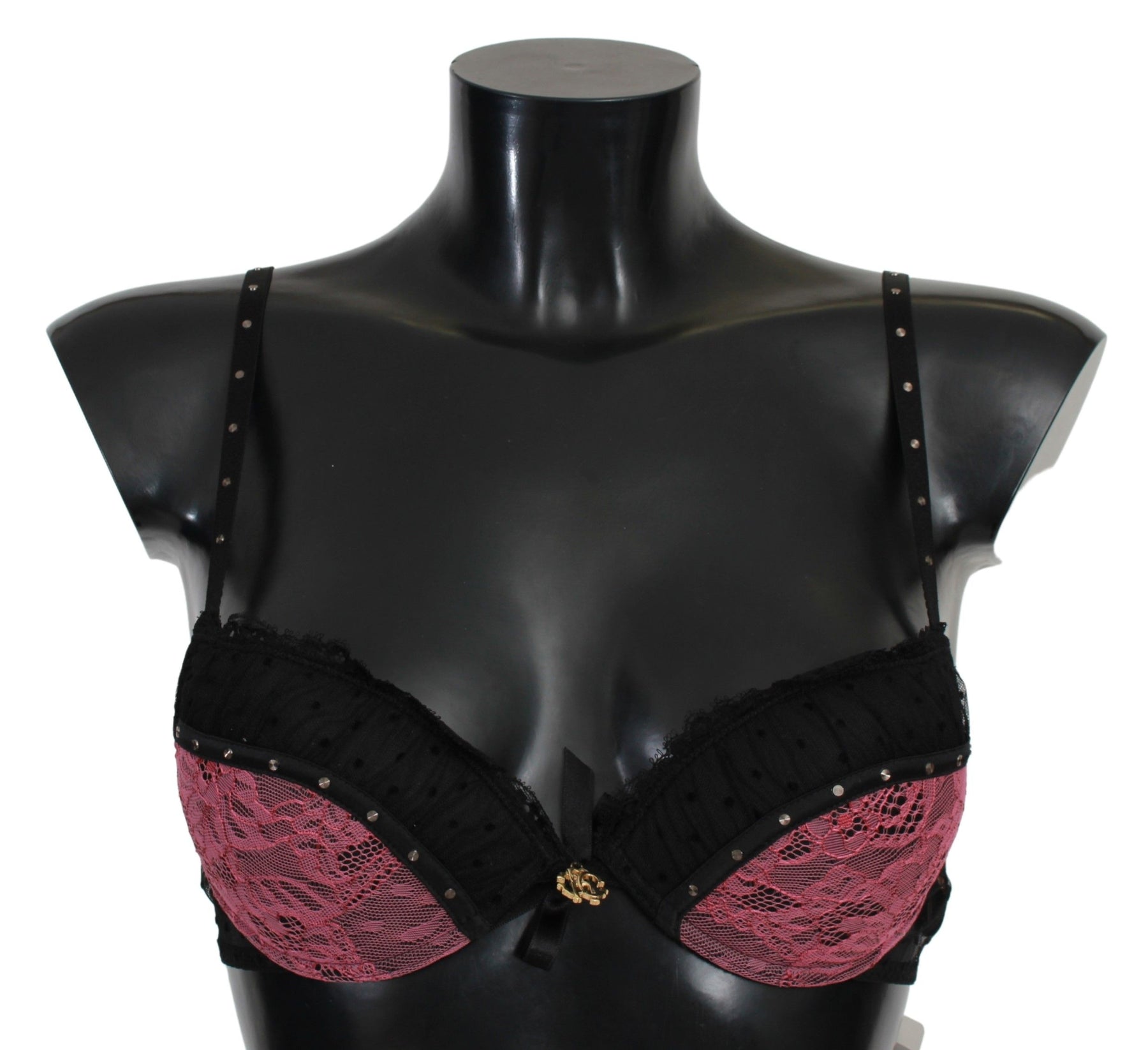 Roberto Cavalli Black Pink Lace Push Up Bra Underwear | Regal Royce