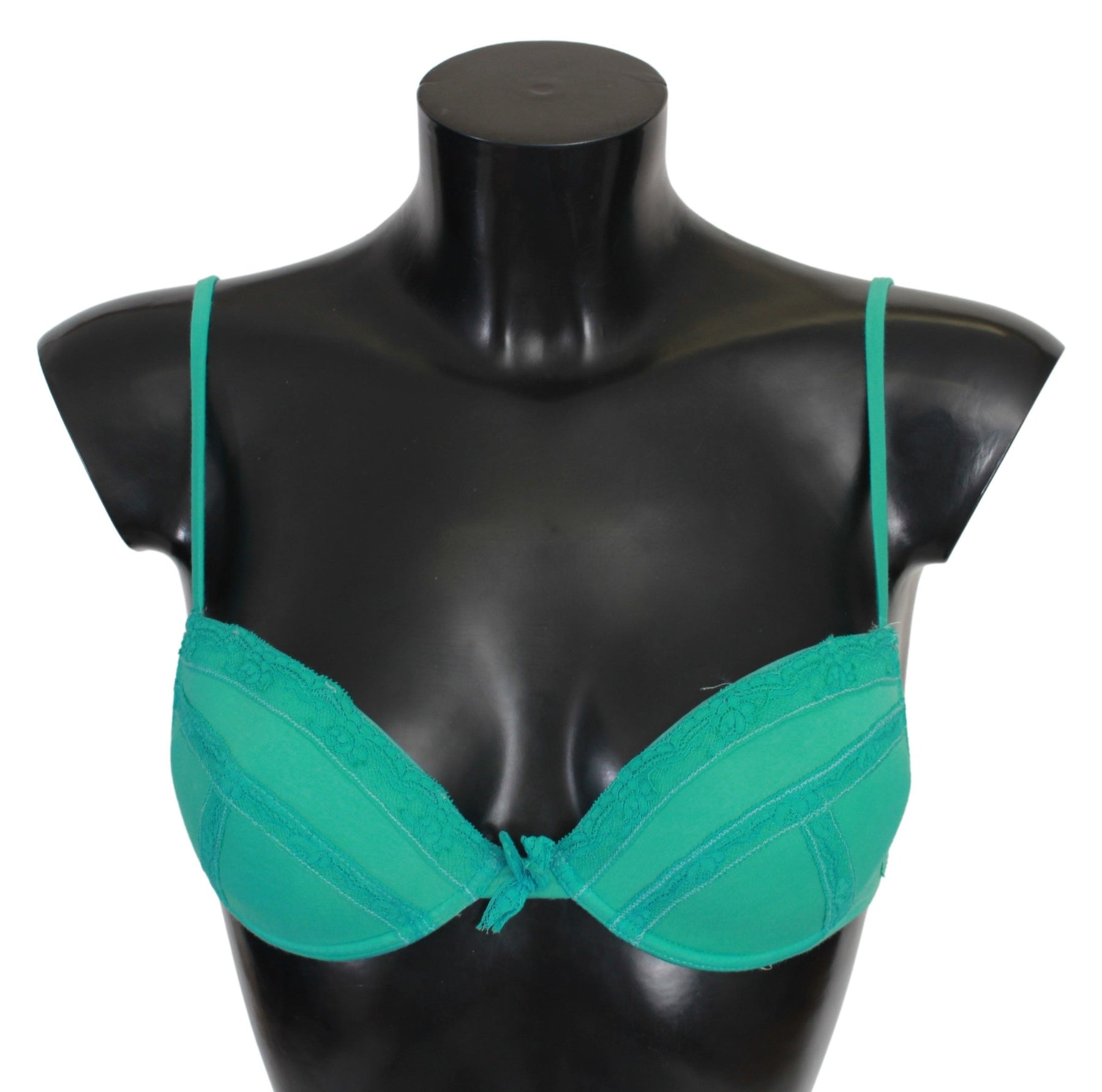 Ermanno Scervino Green Push Up Bra 100% Cotton Underwear | Regal Royce